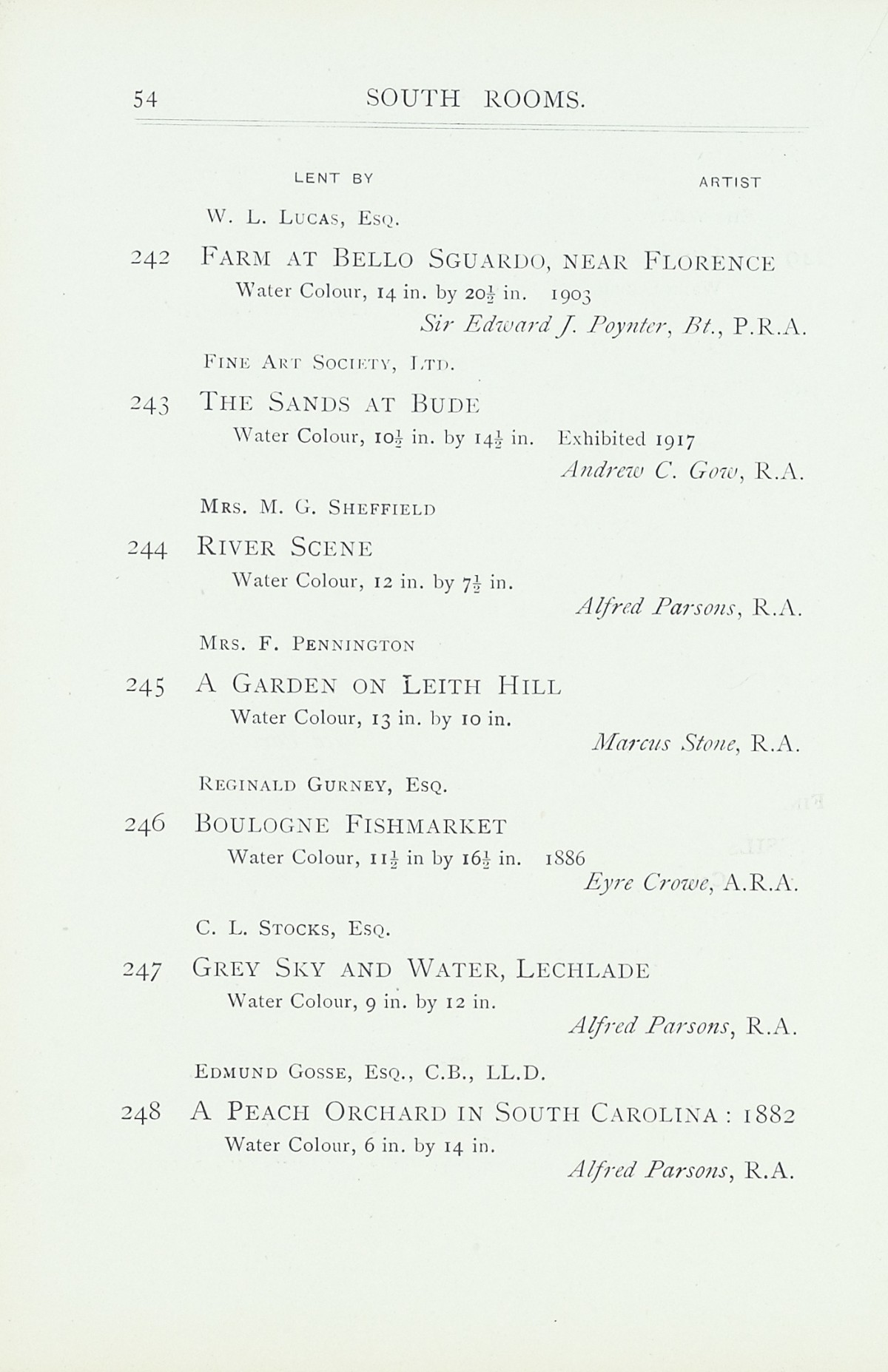 Page 56 of 1922 - Exhibition of Works by recently deceased Members of the Royal Academy