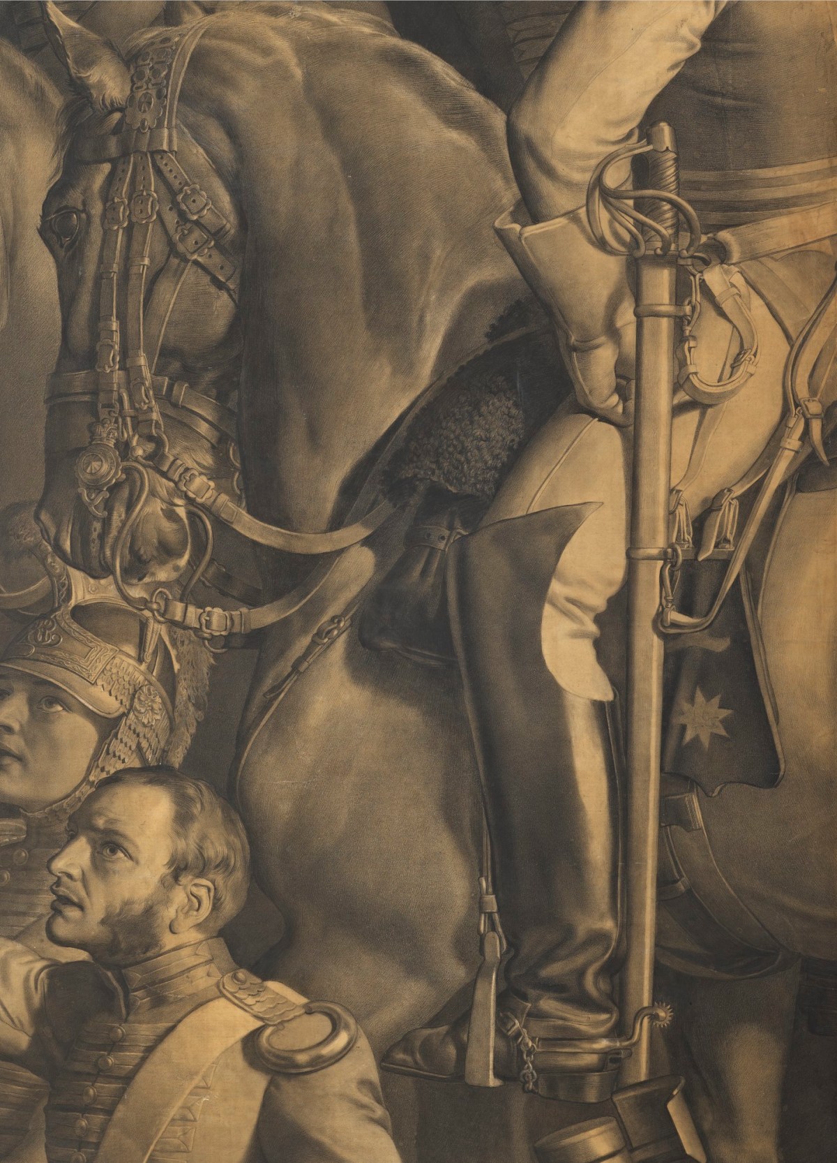 Daniel Maclise RA, Cartoon for 'The Meeting of Wellington and Blücher After the Battle of Waterloo'