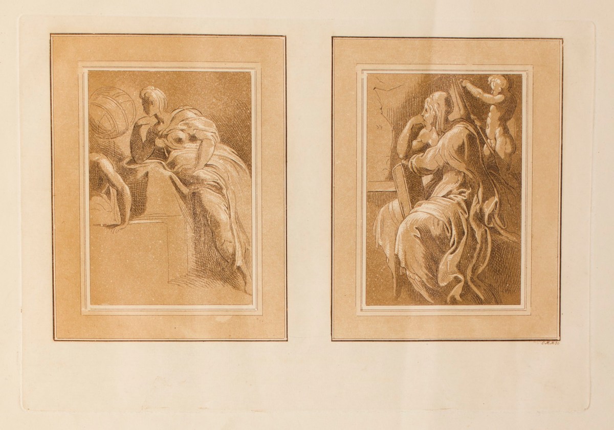 Conrad Martin Metz, A philosopher seated in profile; A seated woman