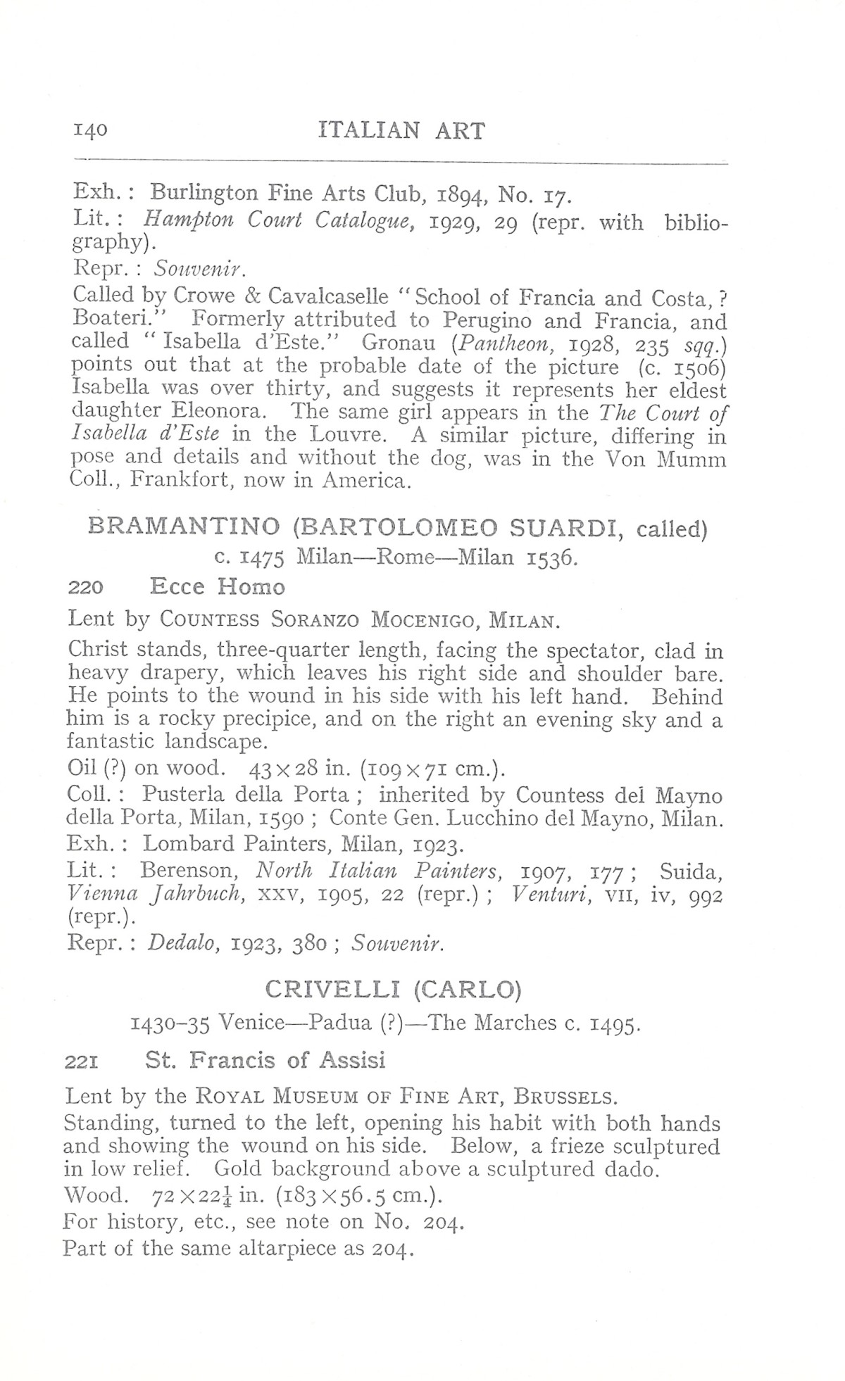 Page 144 of 1930 - Exhibition of Italian Art 1200-1900