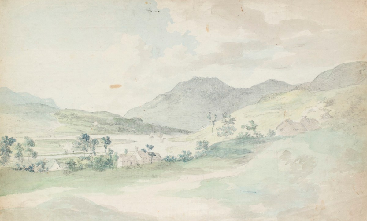 Philip Reinagle RA, Drawing of a landscape with a river