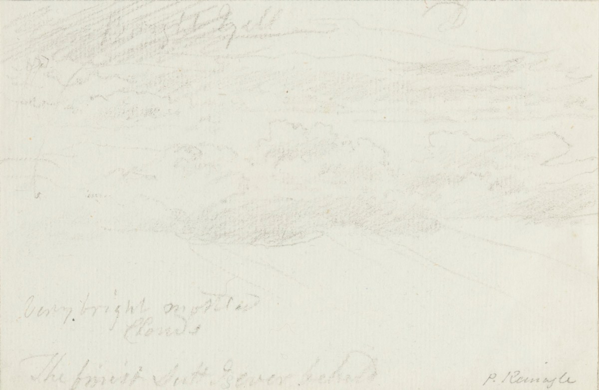 Philip Reinagle RA, Drawing of clouds