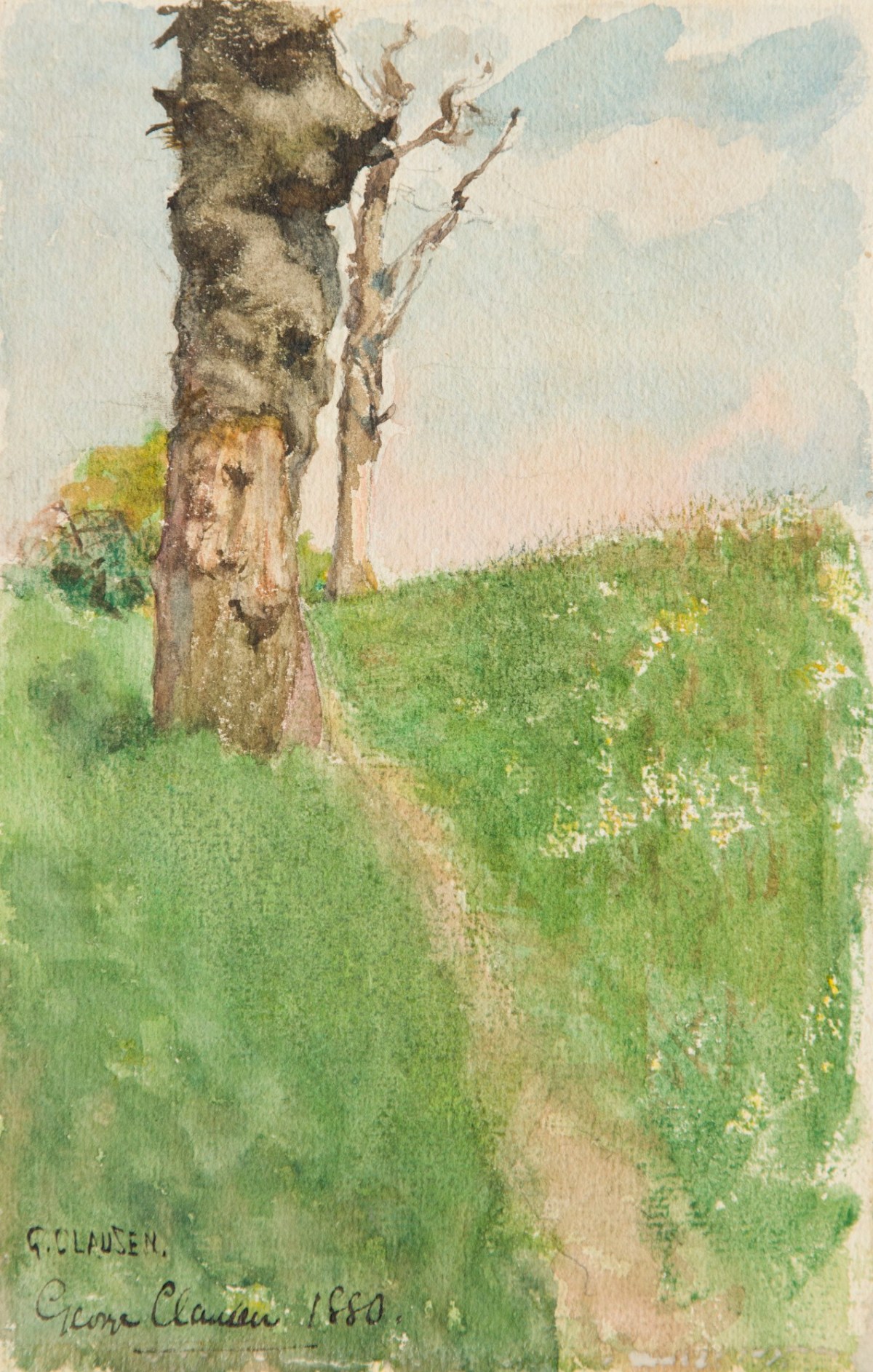 Sir George Clausen RA, Path beside a knarled tree