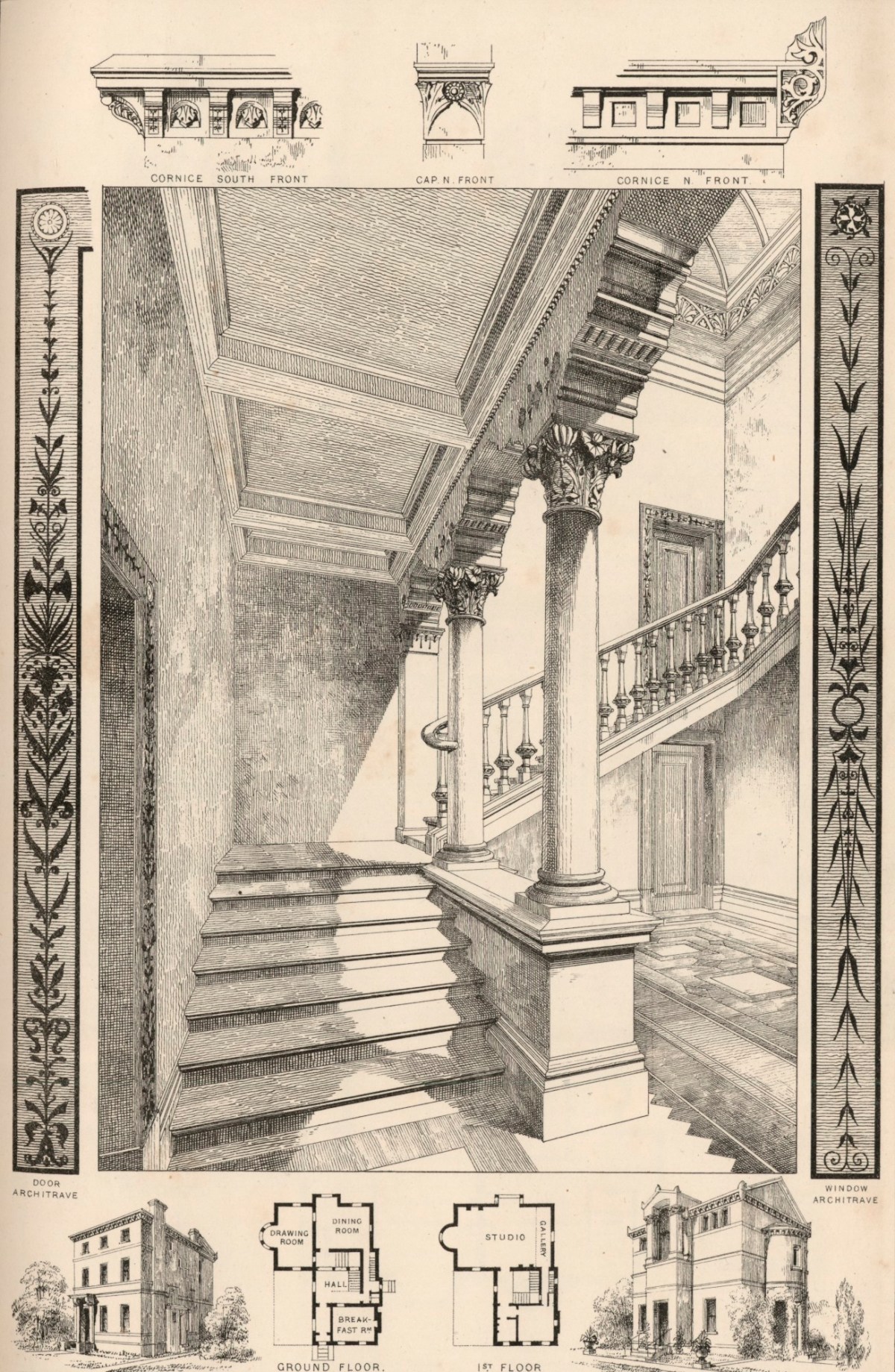 George Aitchison RA, Design for House and Studio of F. Leighton Esq. A.R.A., Kensington