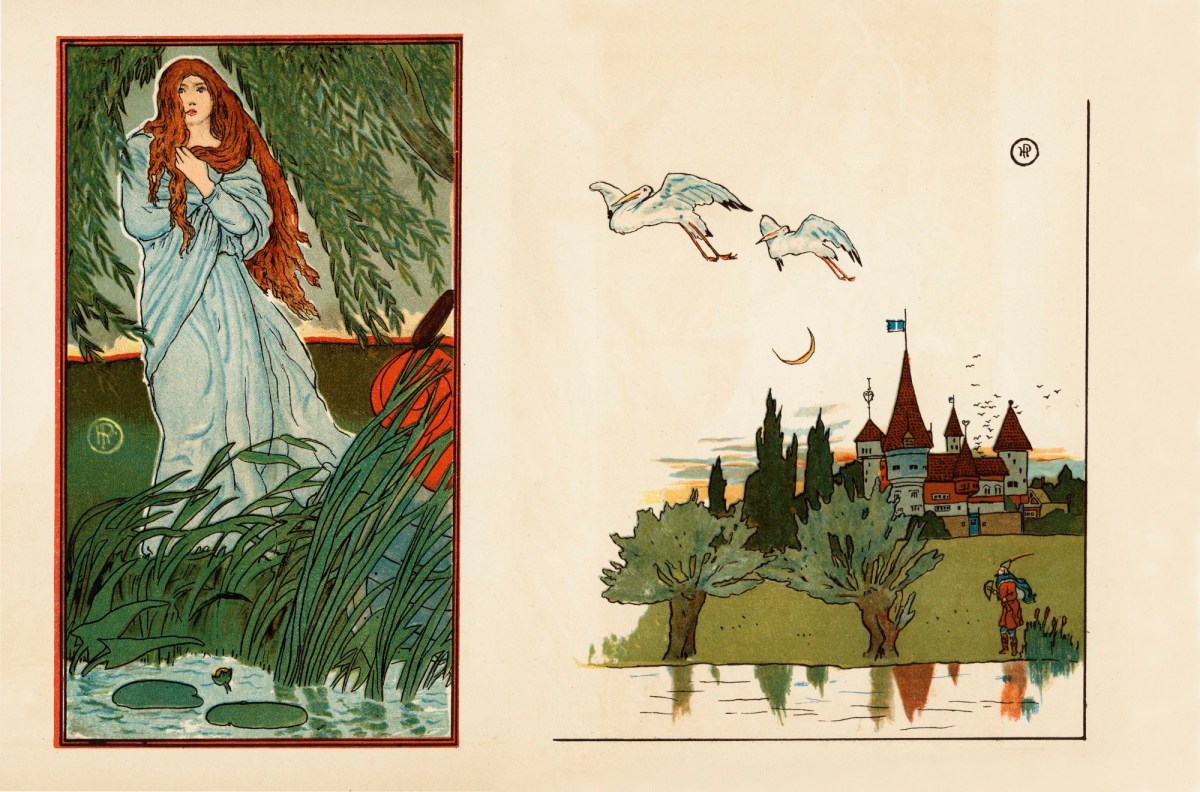 Howard Pyle, 'Down she came and found a boat / Beneath a willow left afloat, ...'