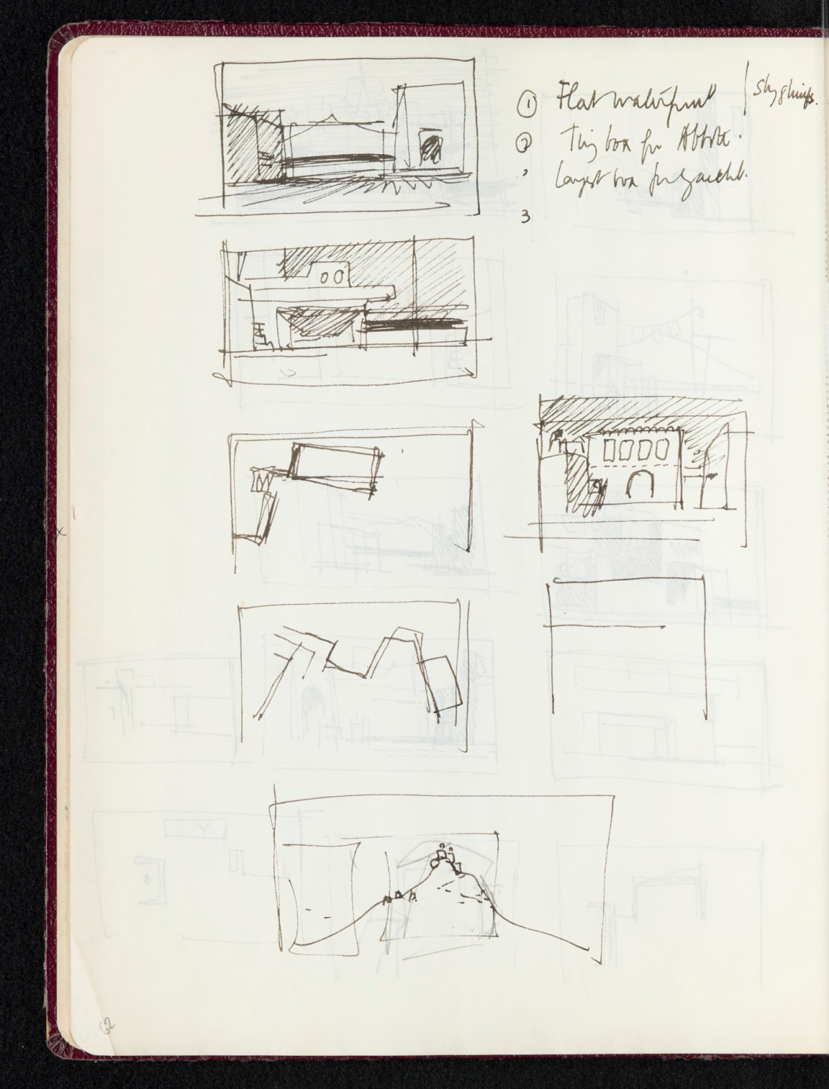 Sir Hugh Casson PRA, Sketchbook with designs and notes