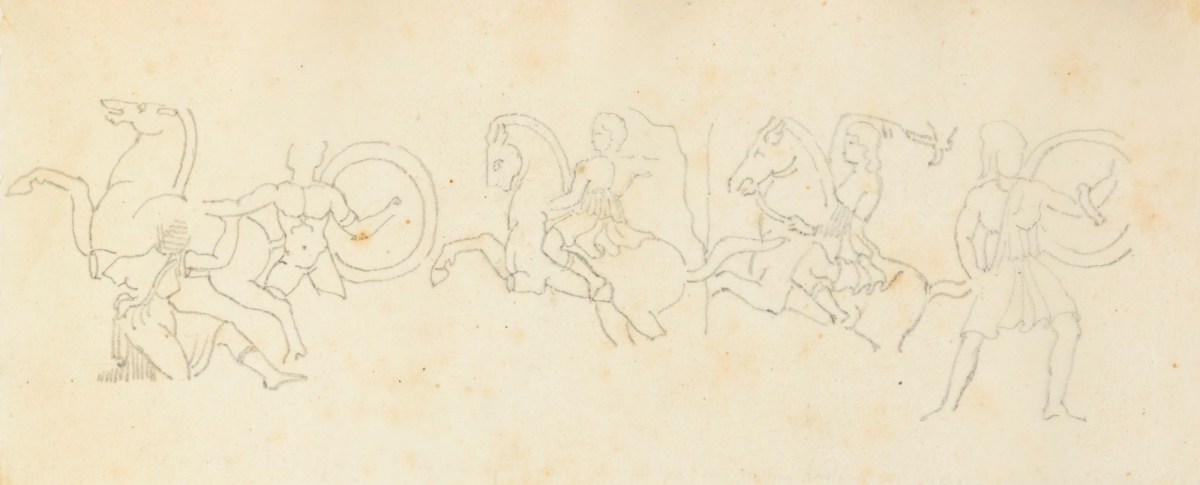Richard Westmacott the Younger RA, Tracing after a drawing of the frieze at the Temple of Artemis Leucophryne, Magnesia