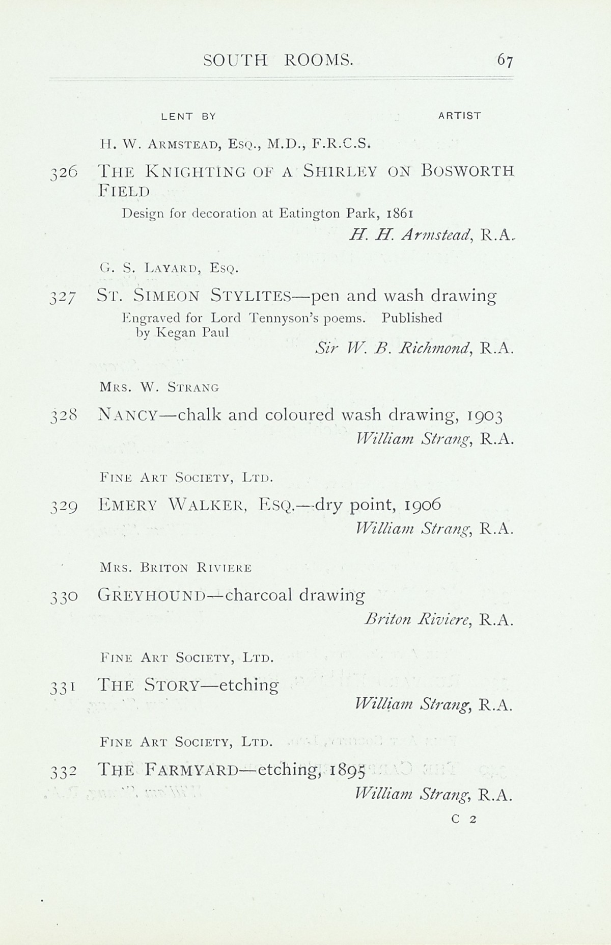Page 69 of 1922 - Exhibition of Works by recently deceased Members of the Royal Academy