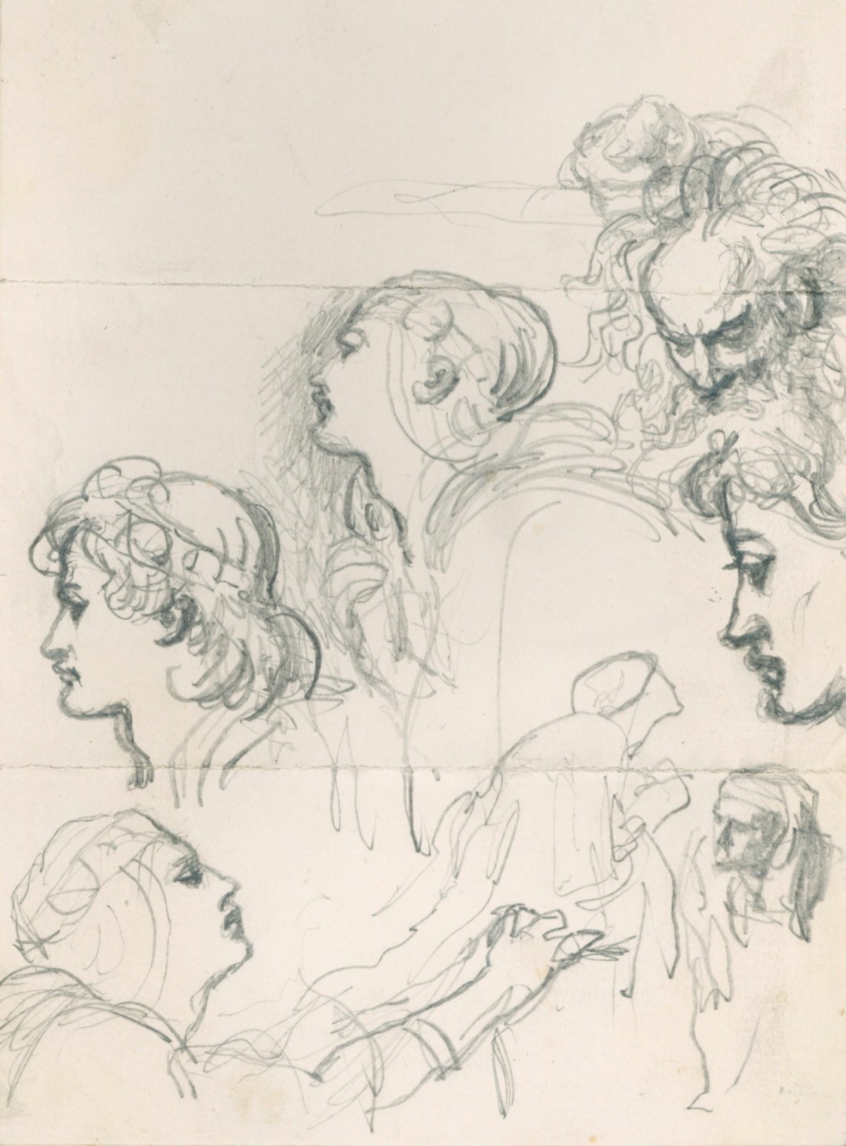 Sir John Gilbert RA, Sketches of heads and figures