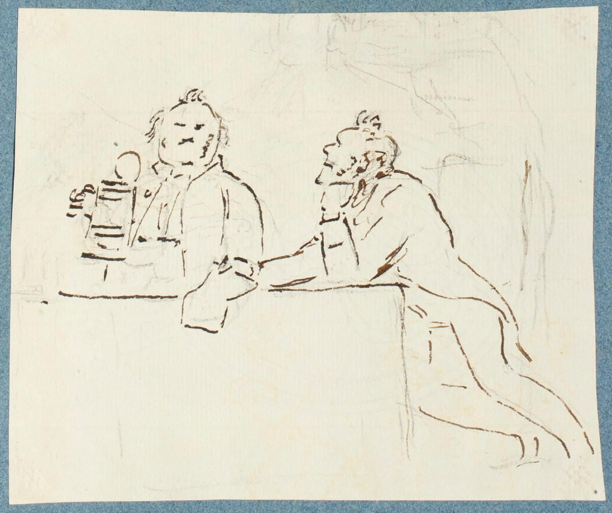 George Dance RA, Two men seated at a table