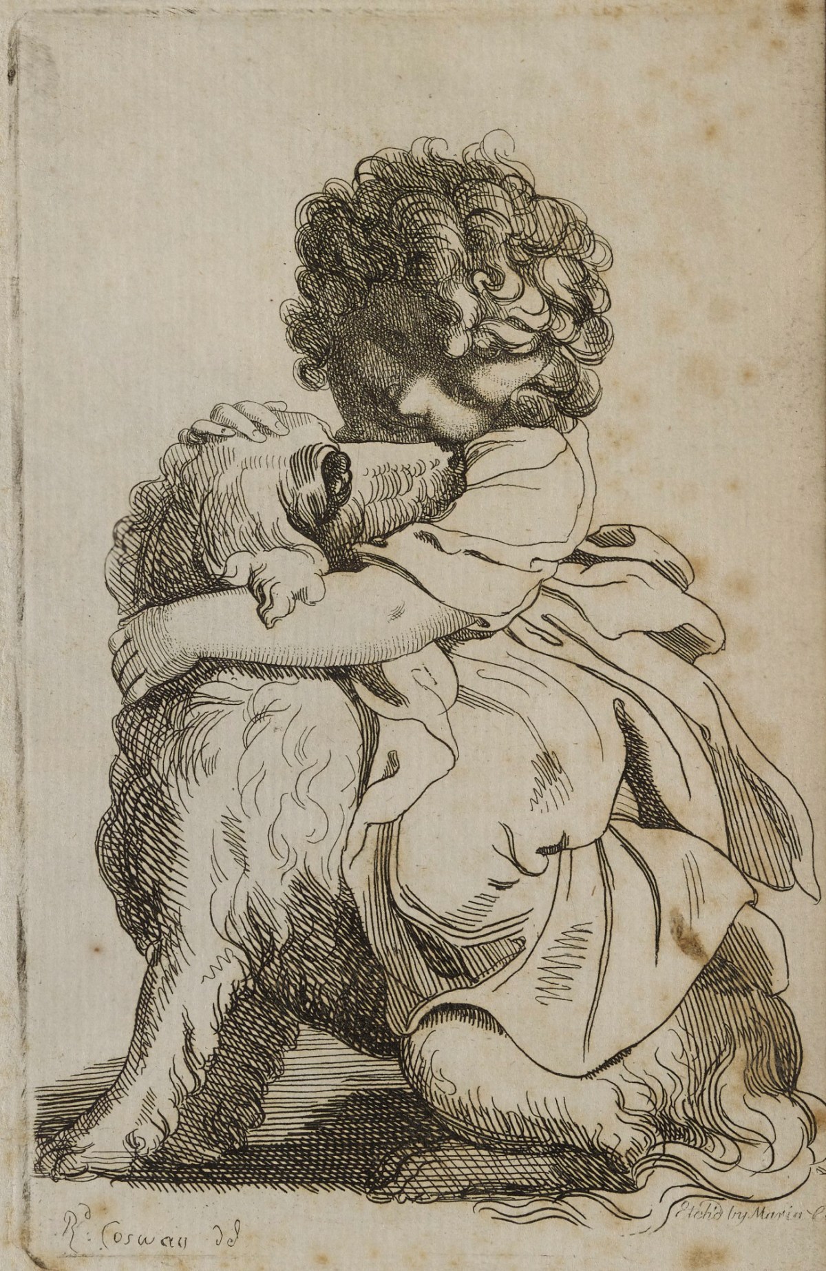 Richard Cosway RA, A child embracing a large dog