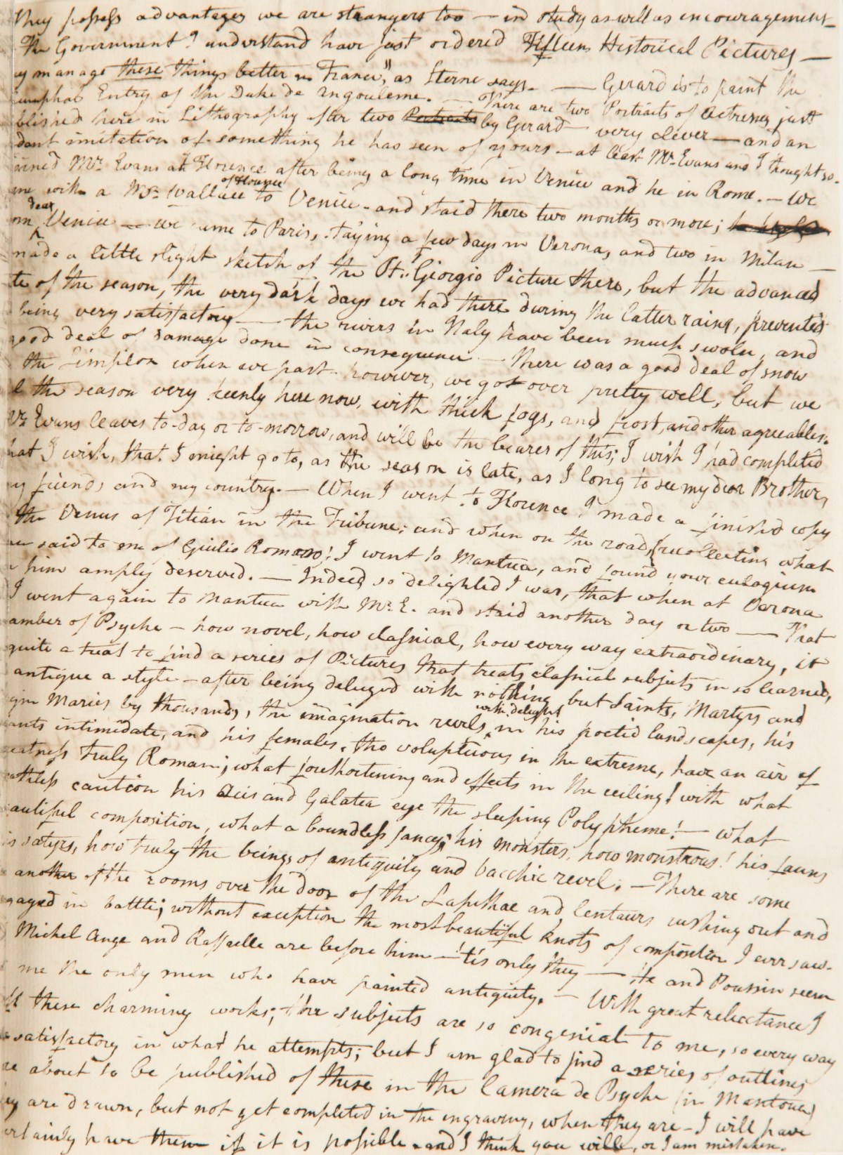 , William Etty, Hotel de Dusseldorf, Rue des Petits Augustines, Quai Voltaire, Paris, to Sir Thomas Lawrence