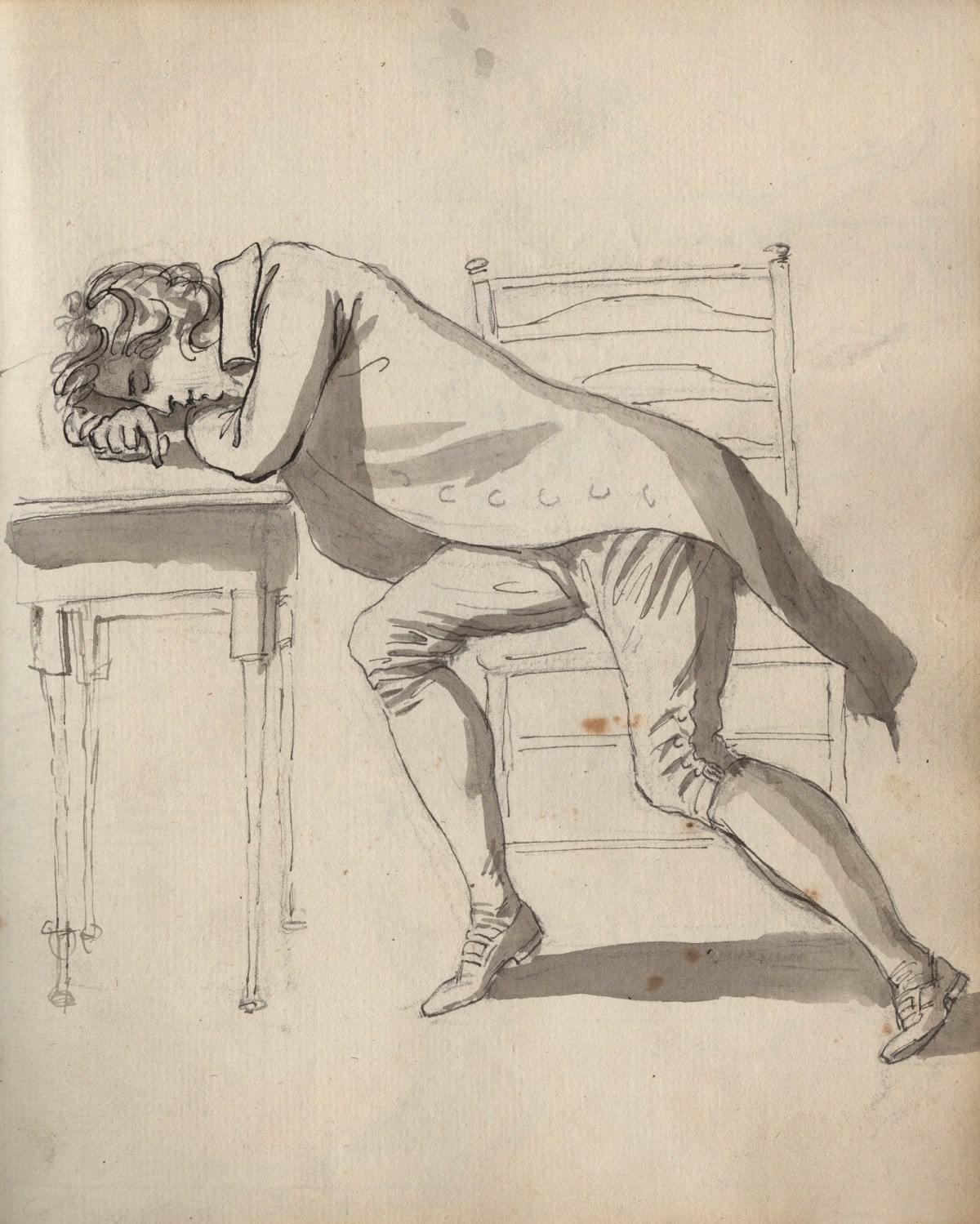 Unknown artist, Leaf from a sketchbook