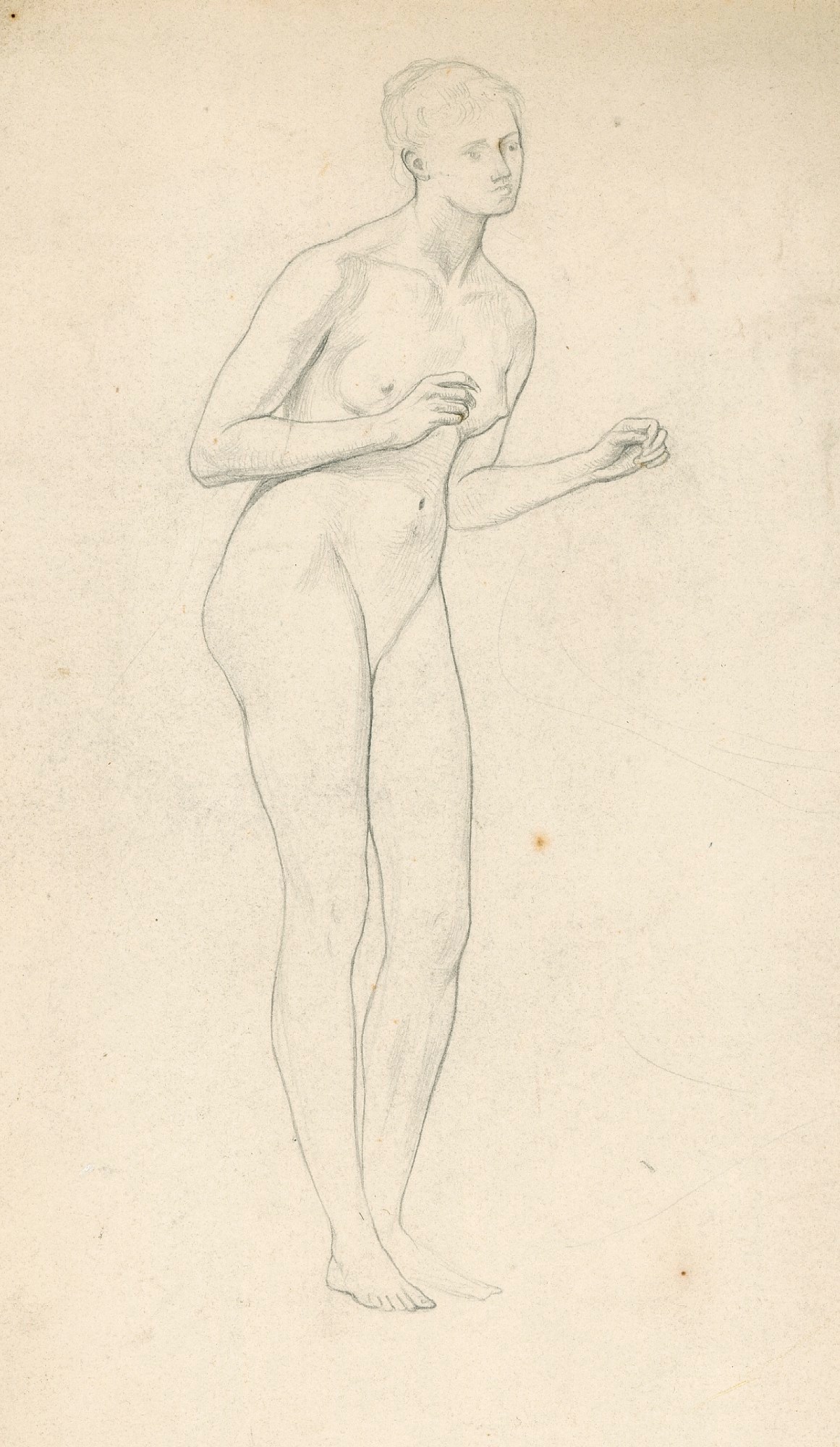 Henry Hugh Armstead RA, Study of a female nude for 'The Ever Reigning Queen'