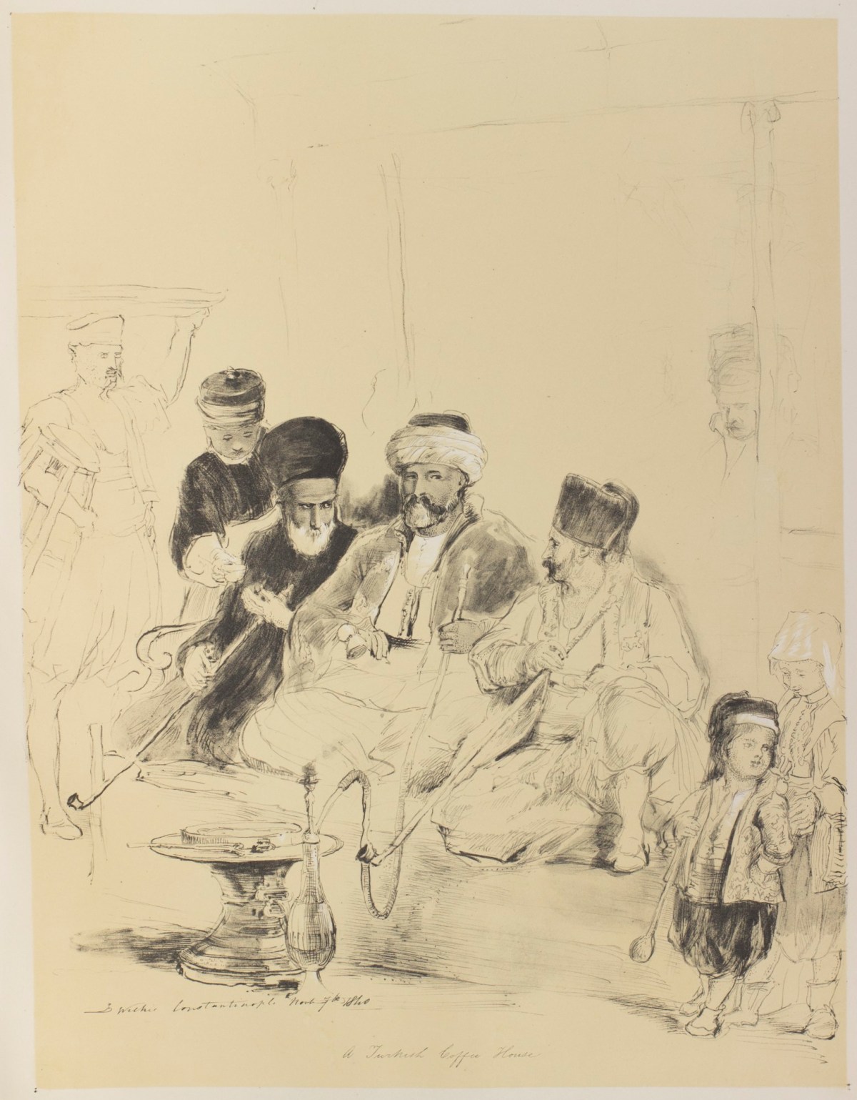 Sir David Wilkie RA, A Turkish Coffee House, Constantinople