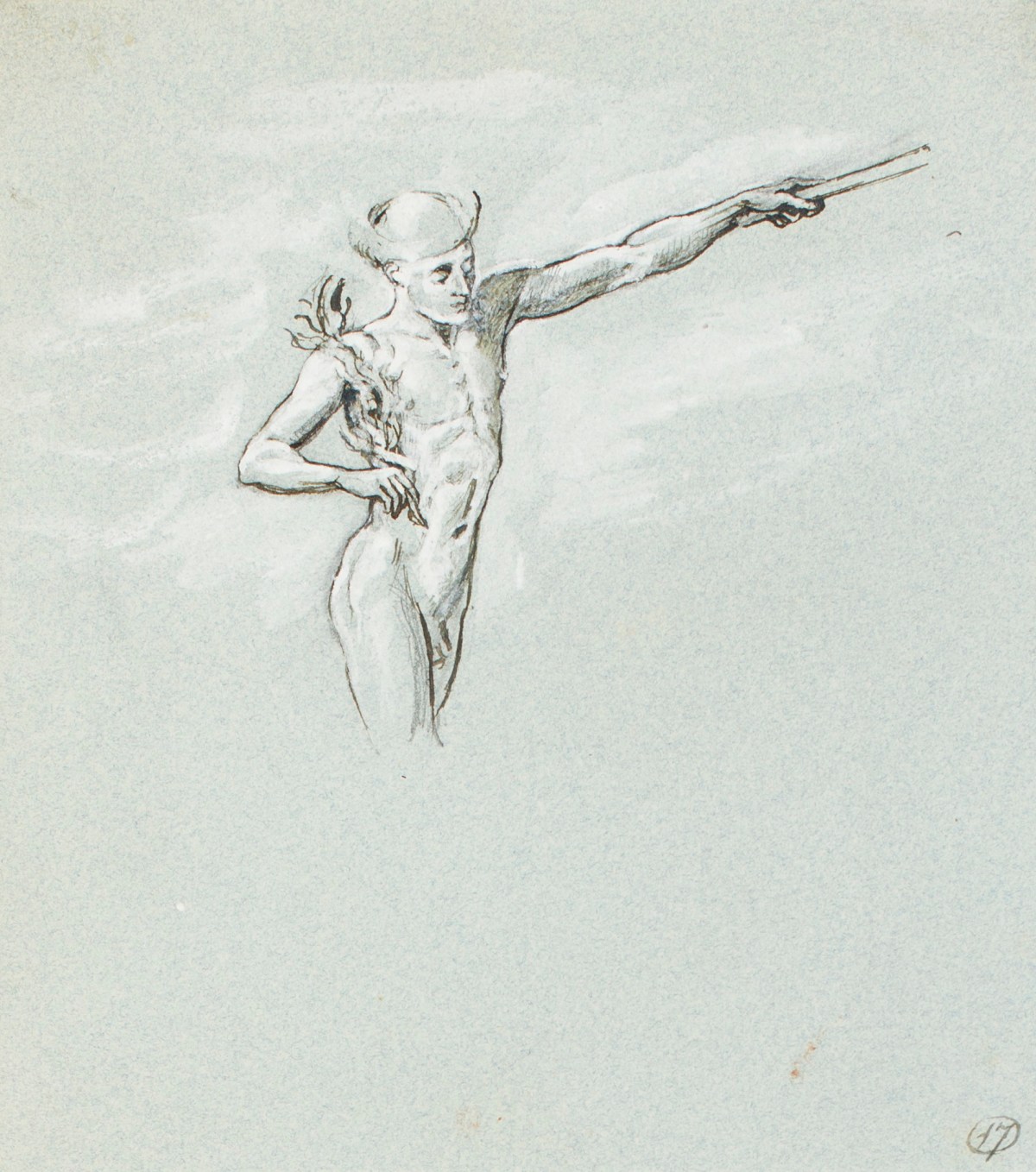 Henry Hugh Armstead RA, Nude study of a male figure for a "Coinage competition"