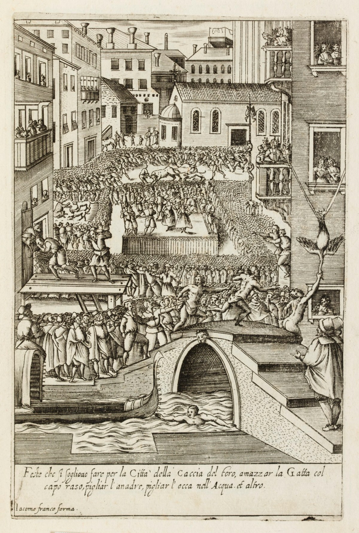 Unsigned, Games played in Venice during festivals, including bull and bear baiting, and catching the goose.