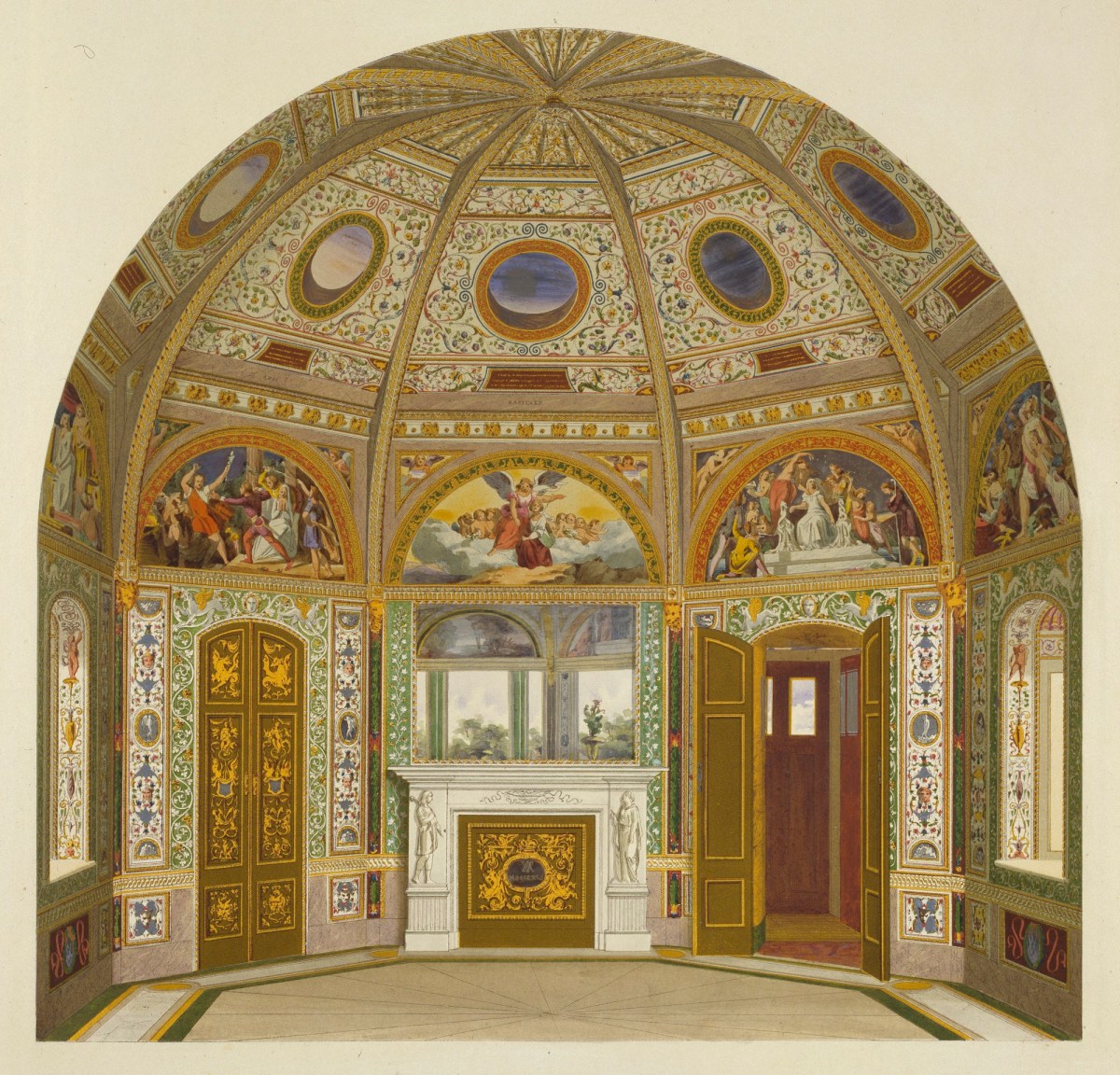Buckingham Palace Garden Pavilion Perspective View Of The Octagon Or Milton Room Works Of Art Ra Collection Royal Academy Of Arts