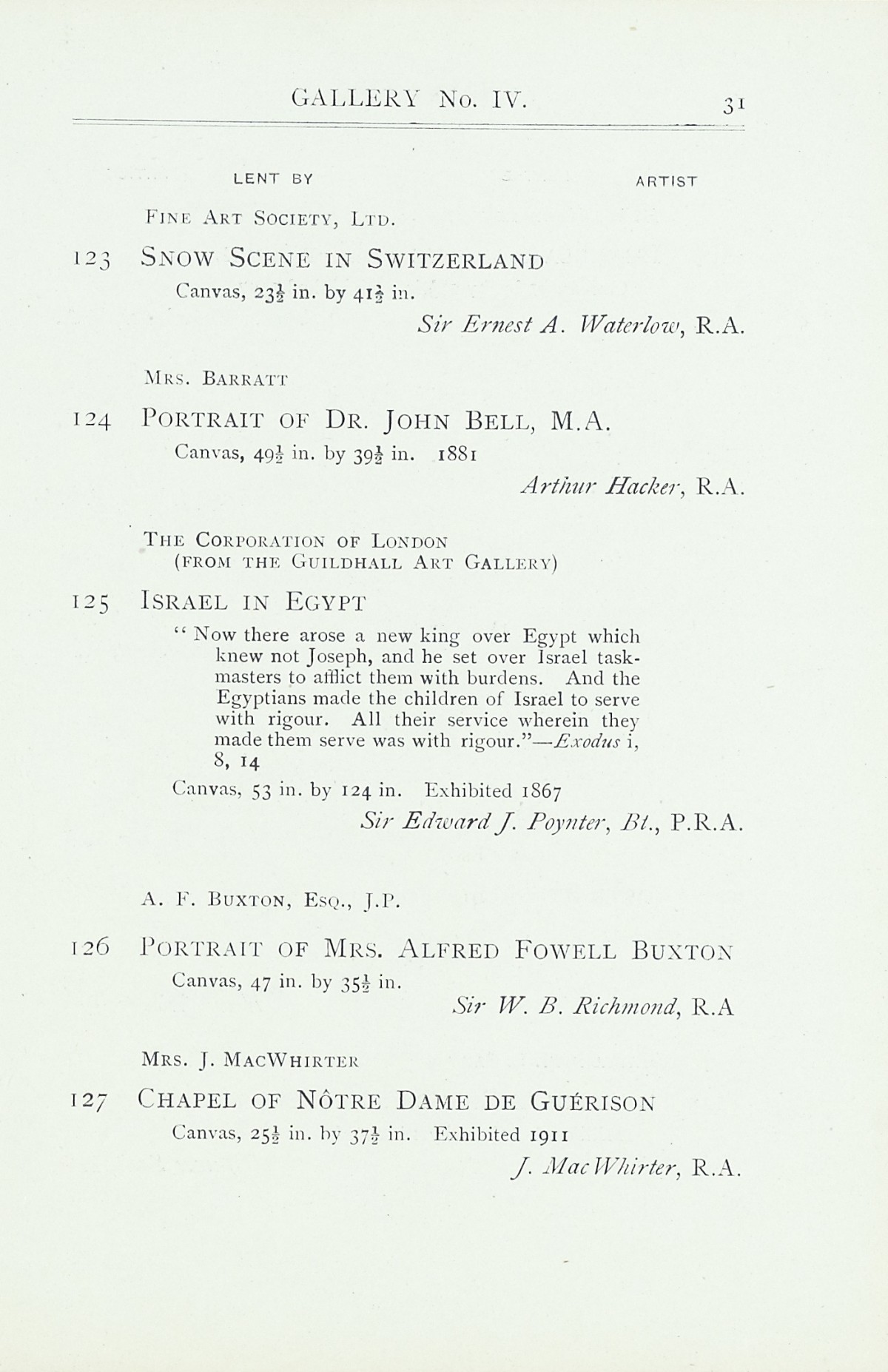 Page 33 of 1922 - Exhibition of Works by recently deceased Members of the Royal Academy
