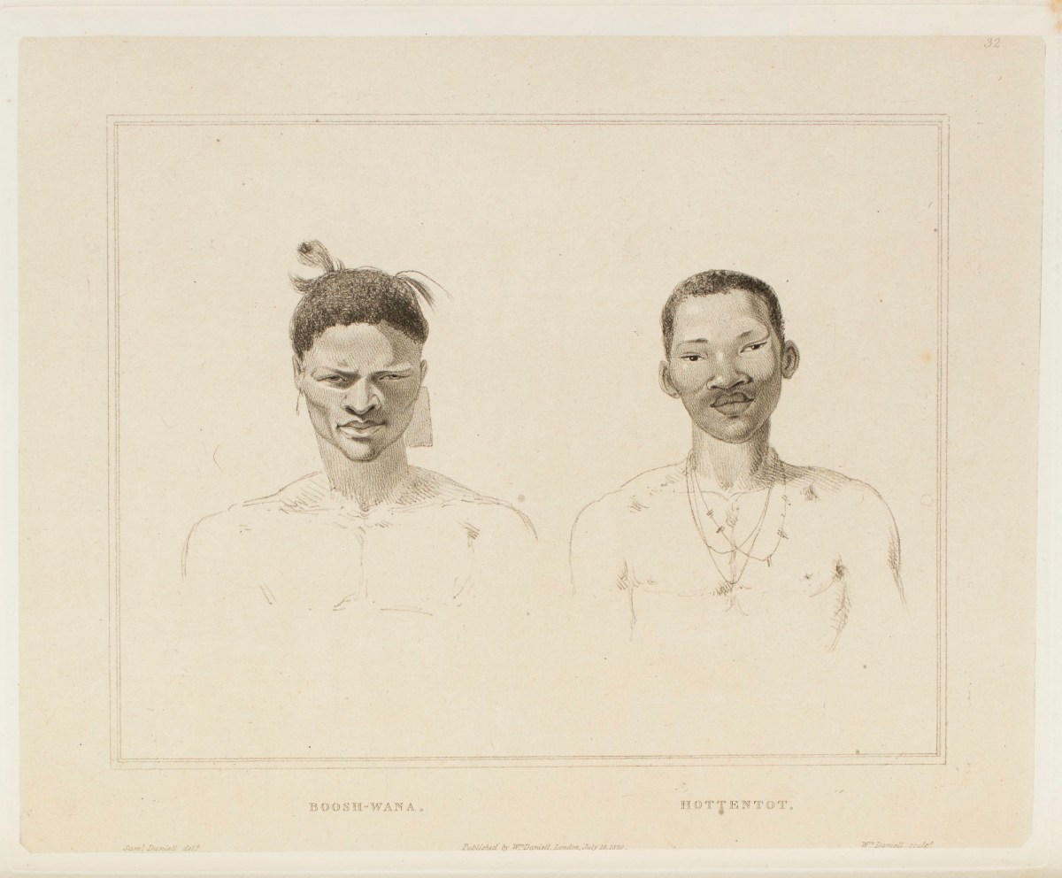 Samuel Daniell, Portrait of a Tswana and a KhoiKhoi youth ('Boosh-wana, Hottentot')