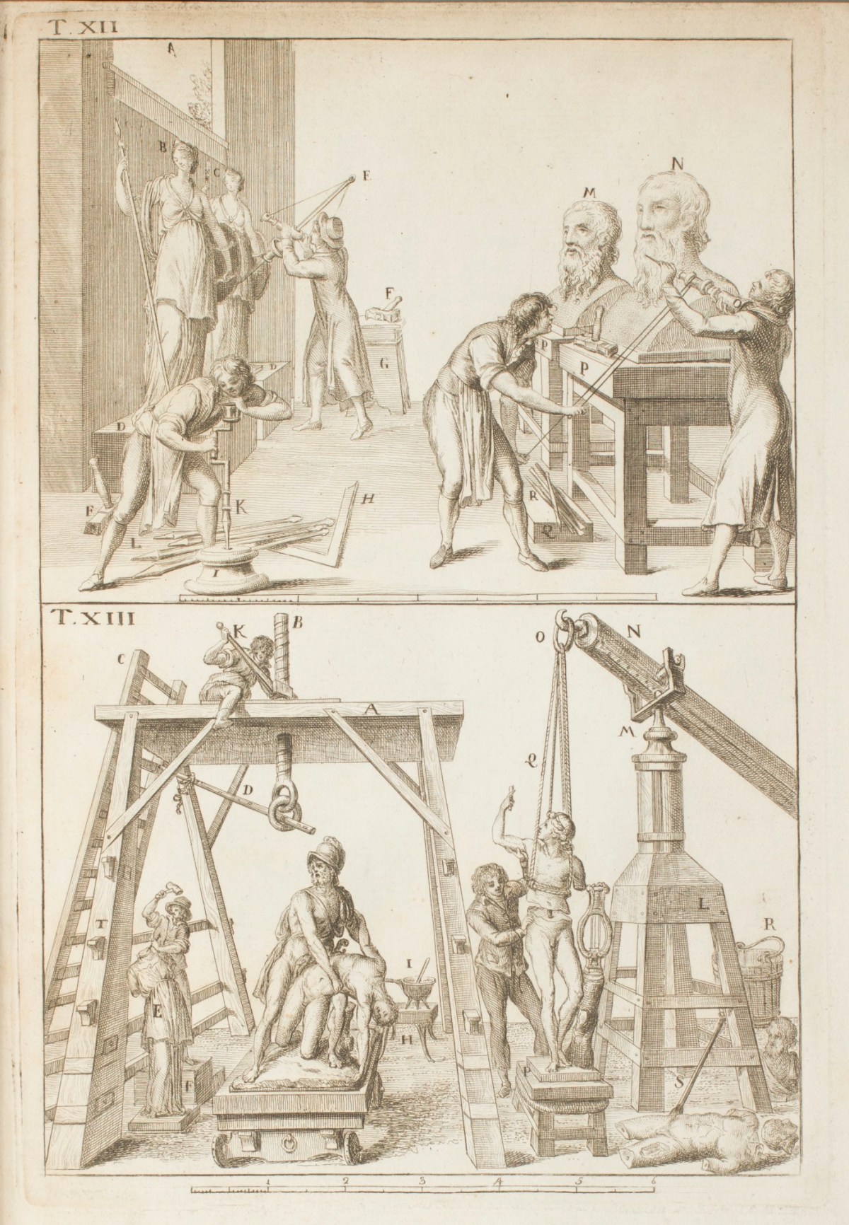Carlo Lasinio, The execution and restoration of sculpture