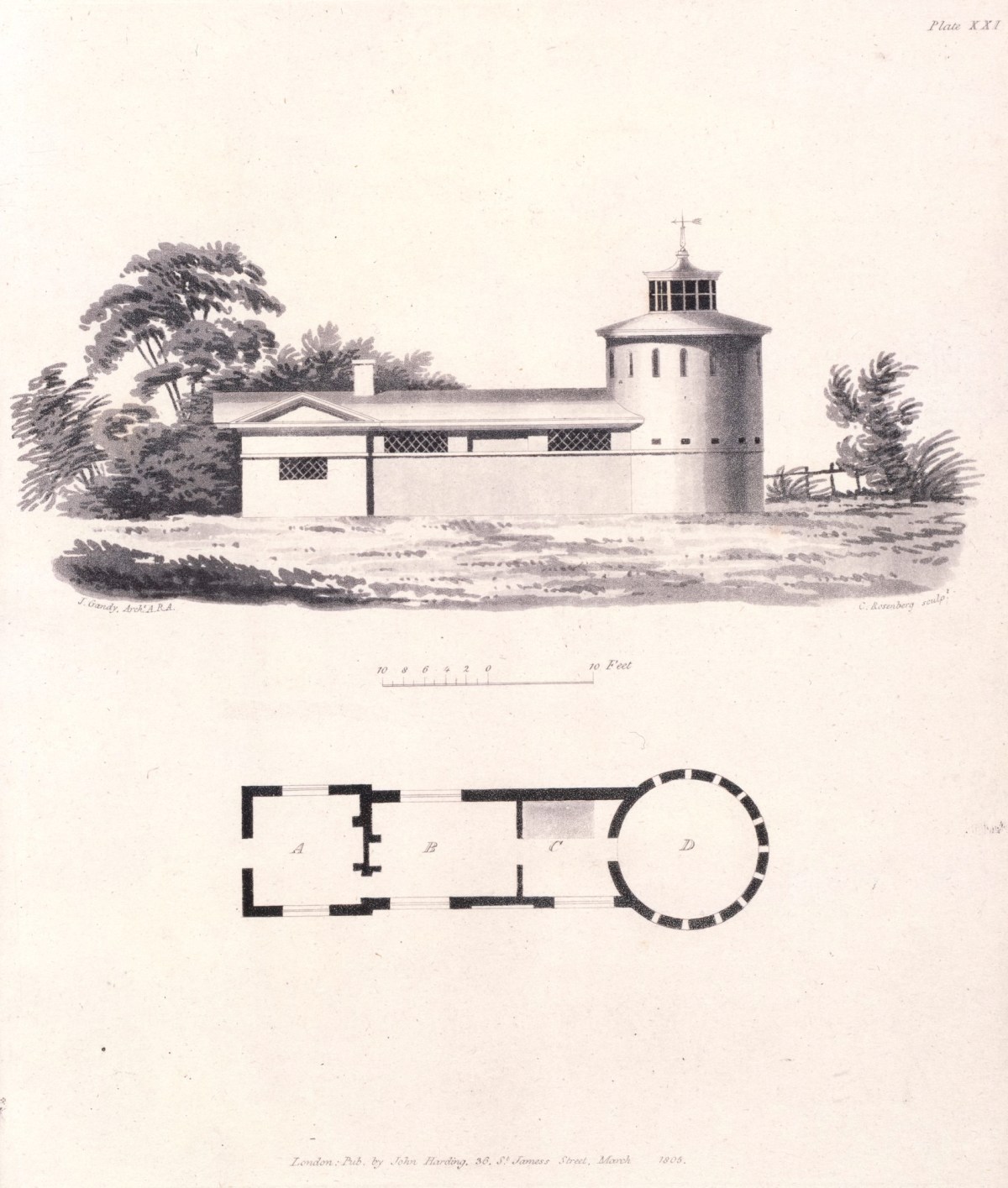 Joseph Michael Gandy ARA, 'A Cottager's Dwelling, adapted for breeding pigeons'