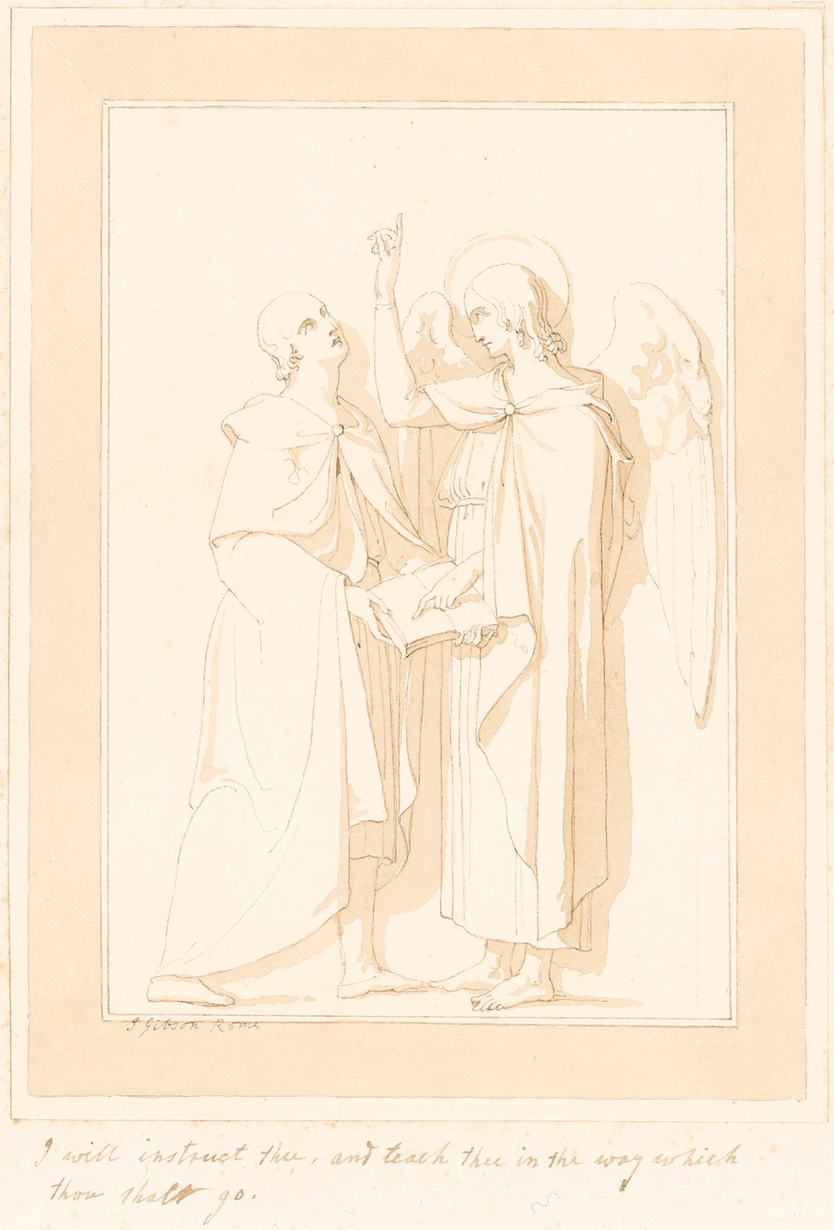 John Gibson RA, Angel and a male figure with a book