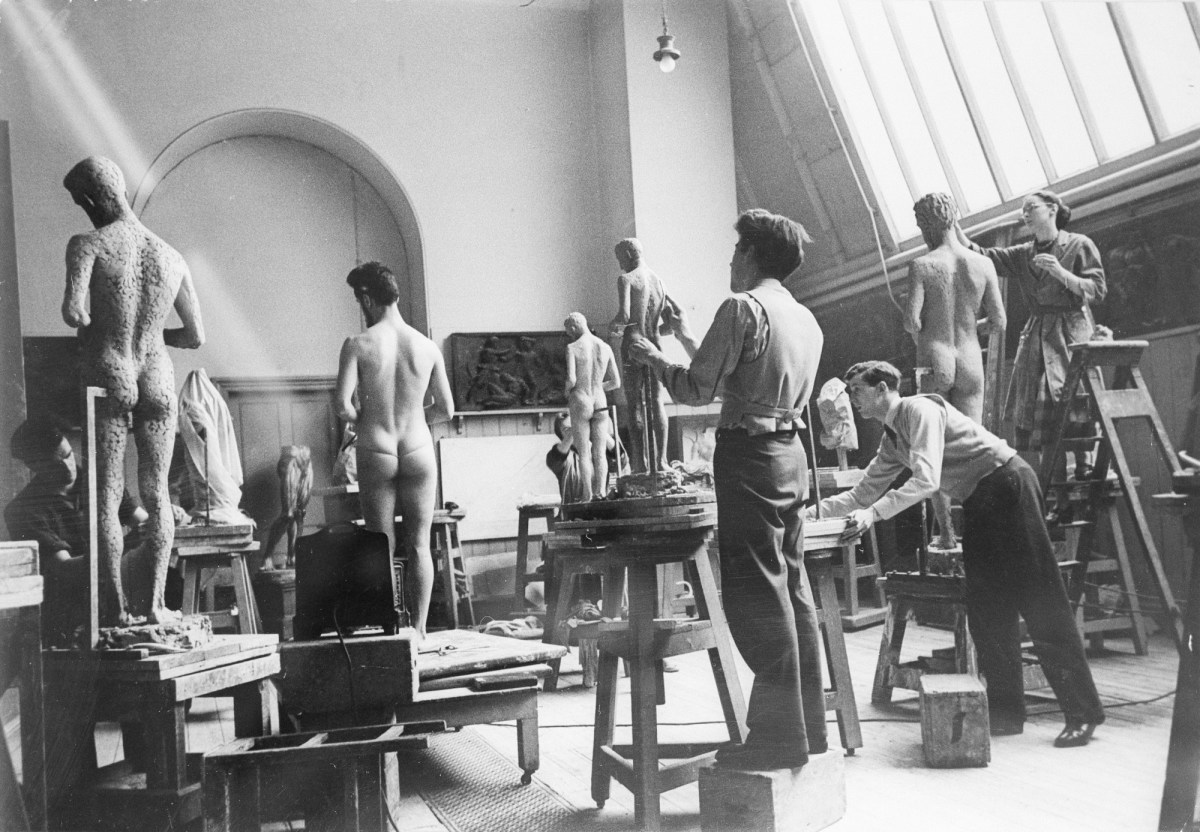 Russell Westwood, Students modelling figures from life in the Royal Academy Schools.