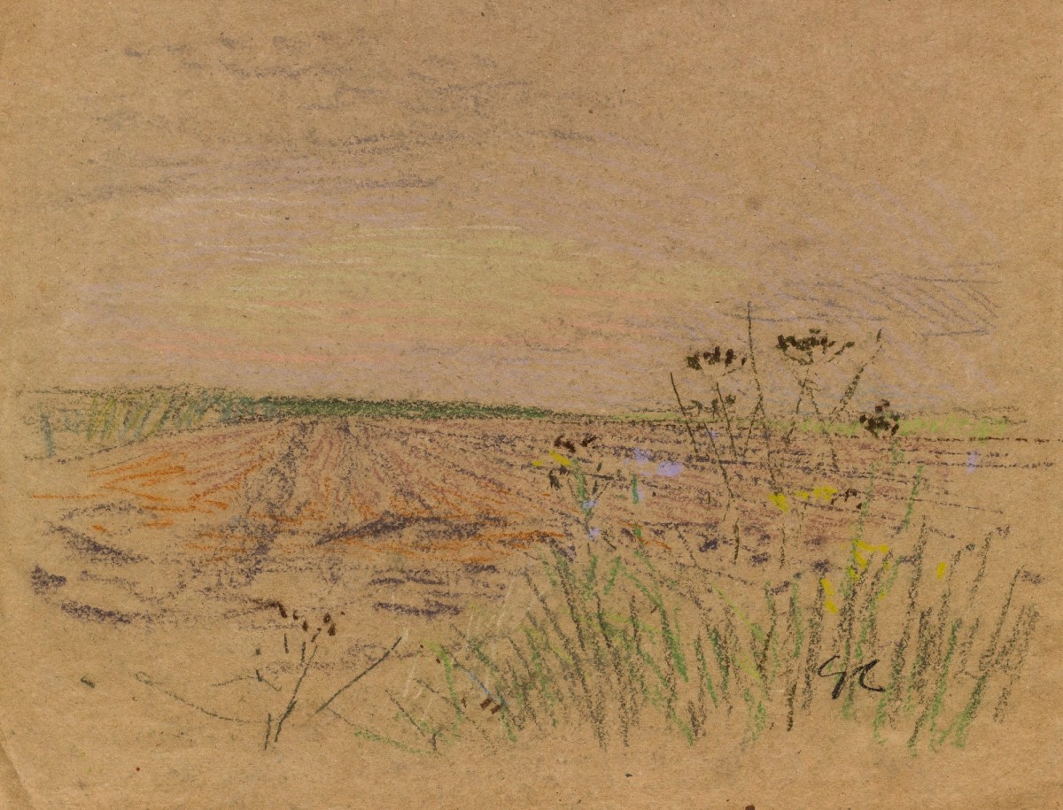 Sir George Clausen RA, Sketch of a ploughed field