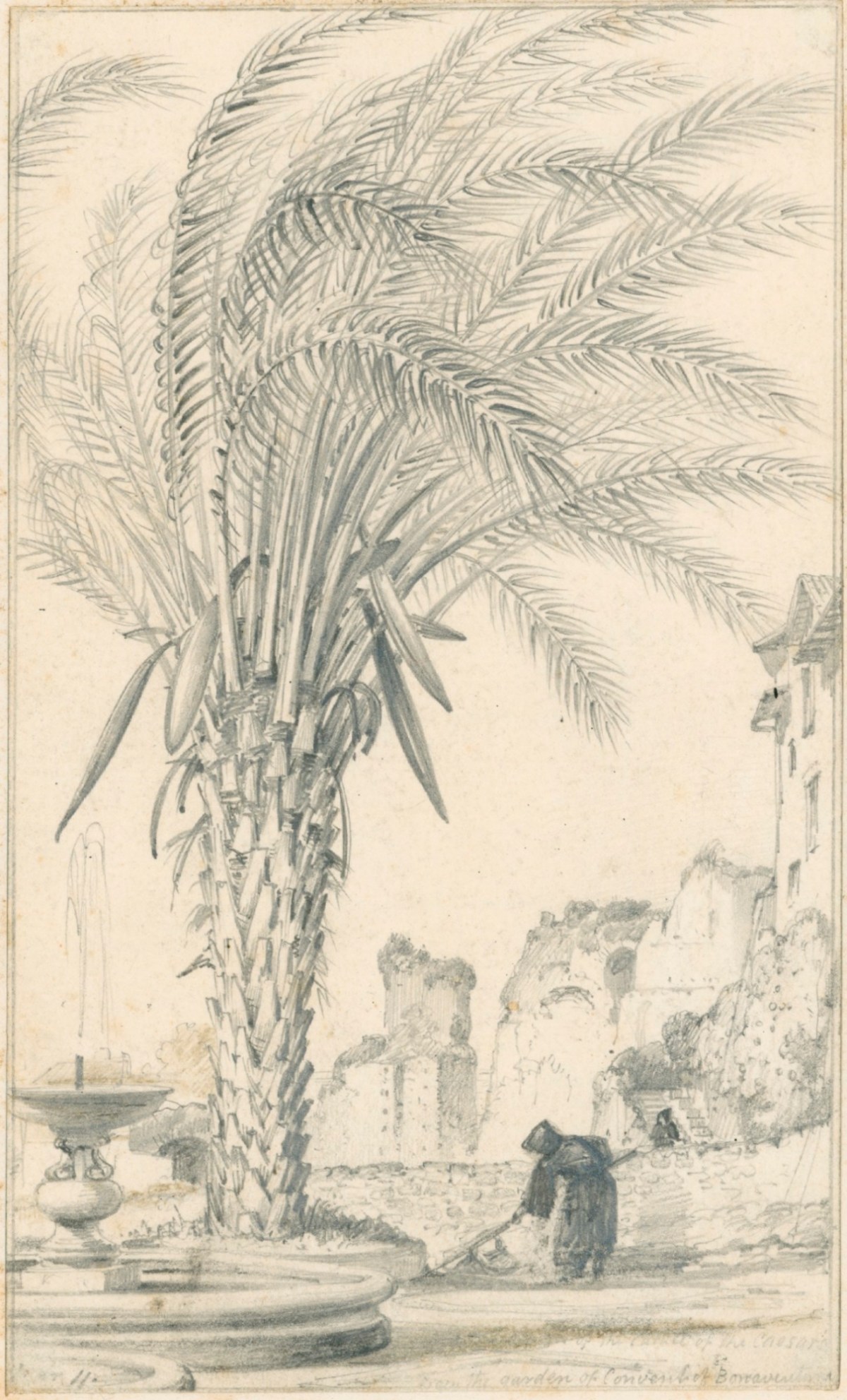 Edward William Cooke RA, The garden of the convent of St. Bonaventure, Rome
