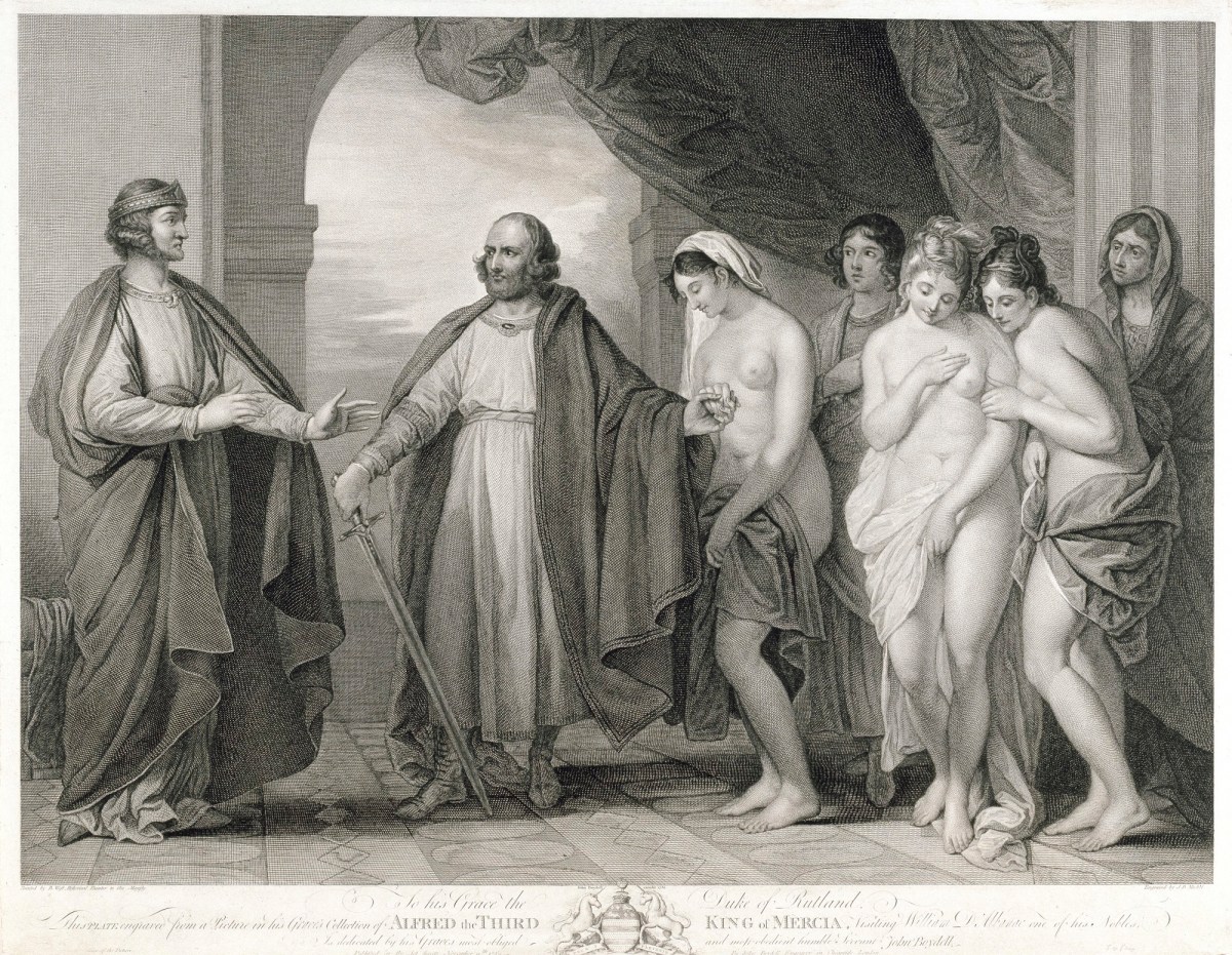Benjamin West PRA, Alfred the Third, King of Mercia, visiting William d'Albanac