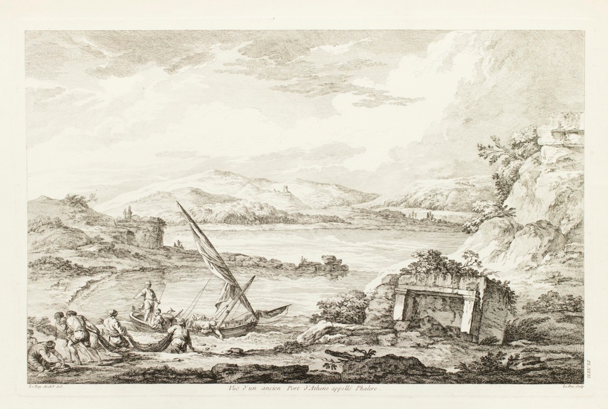 Julien-David Le Roy, View of an ancient port of Athens, called Phalere.