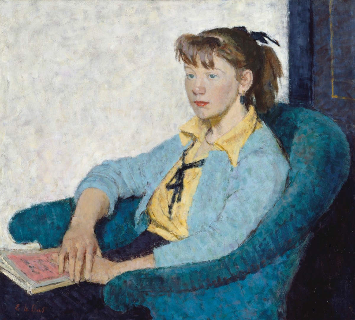 Edward Le Bas RA, Girl in Blue Armchair