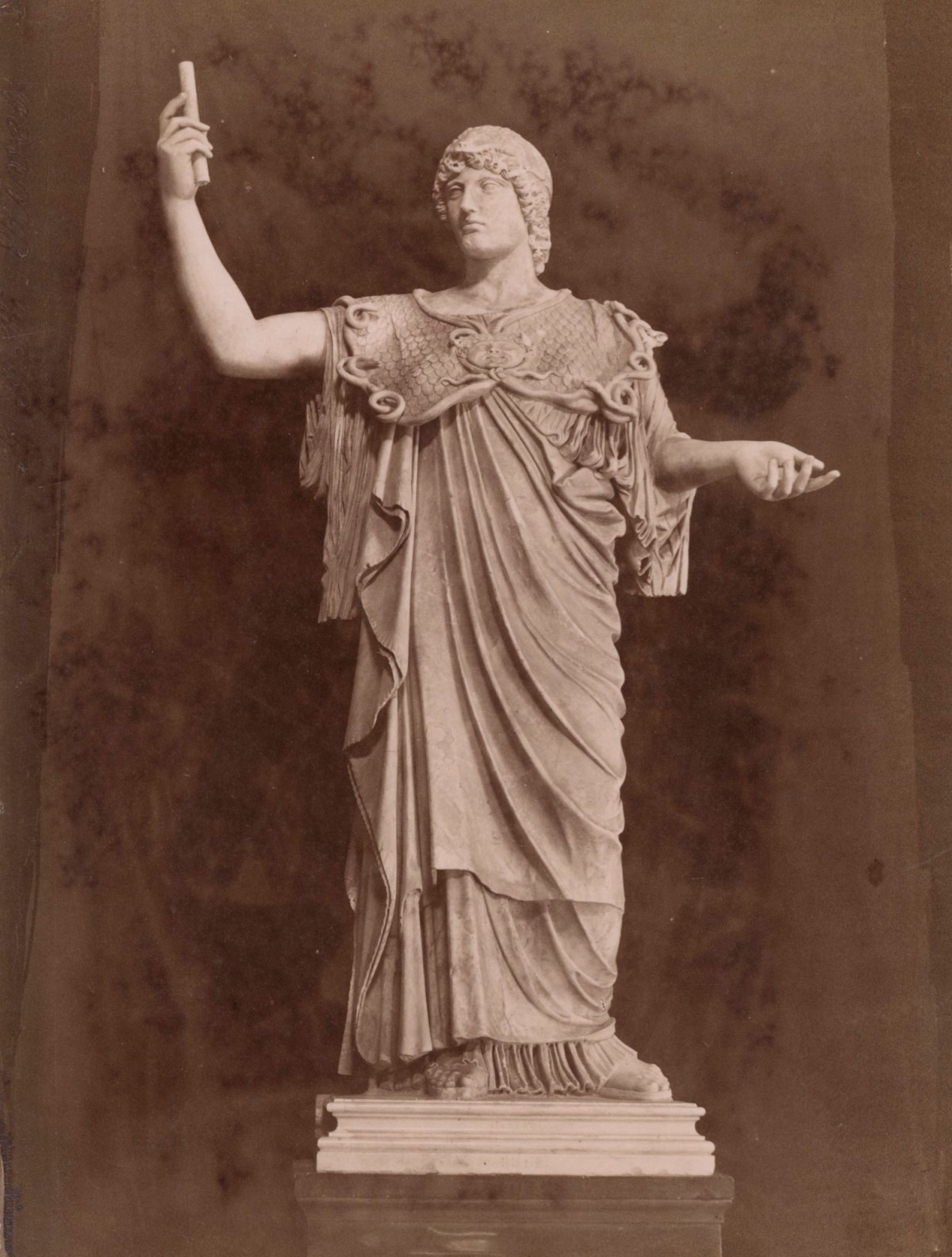 Unidentified photographer, Photograph of full length standing statue, probably the restored 'Athena Albani'