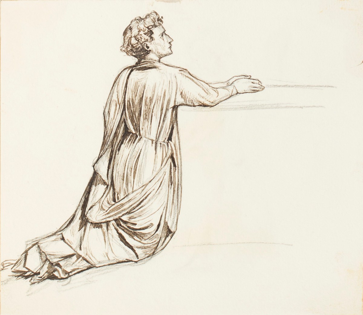 Henry Hugh Armstead RA, A kneeling figure seen from the side
