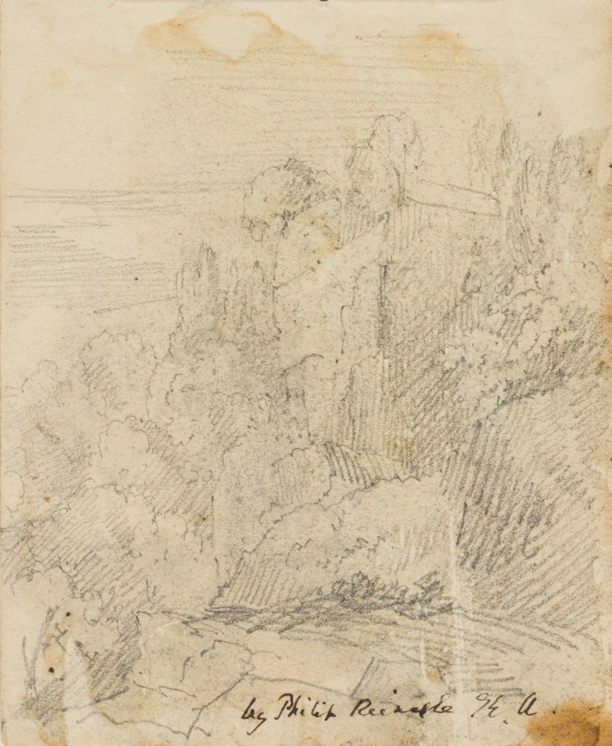 Philip Reinagle RA, Sketch of trees and rocks