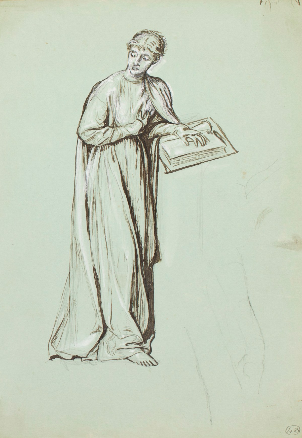 Henry Hugh Armstead RA, Study of a standing figure of the Virgin Mary for a reredos design