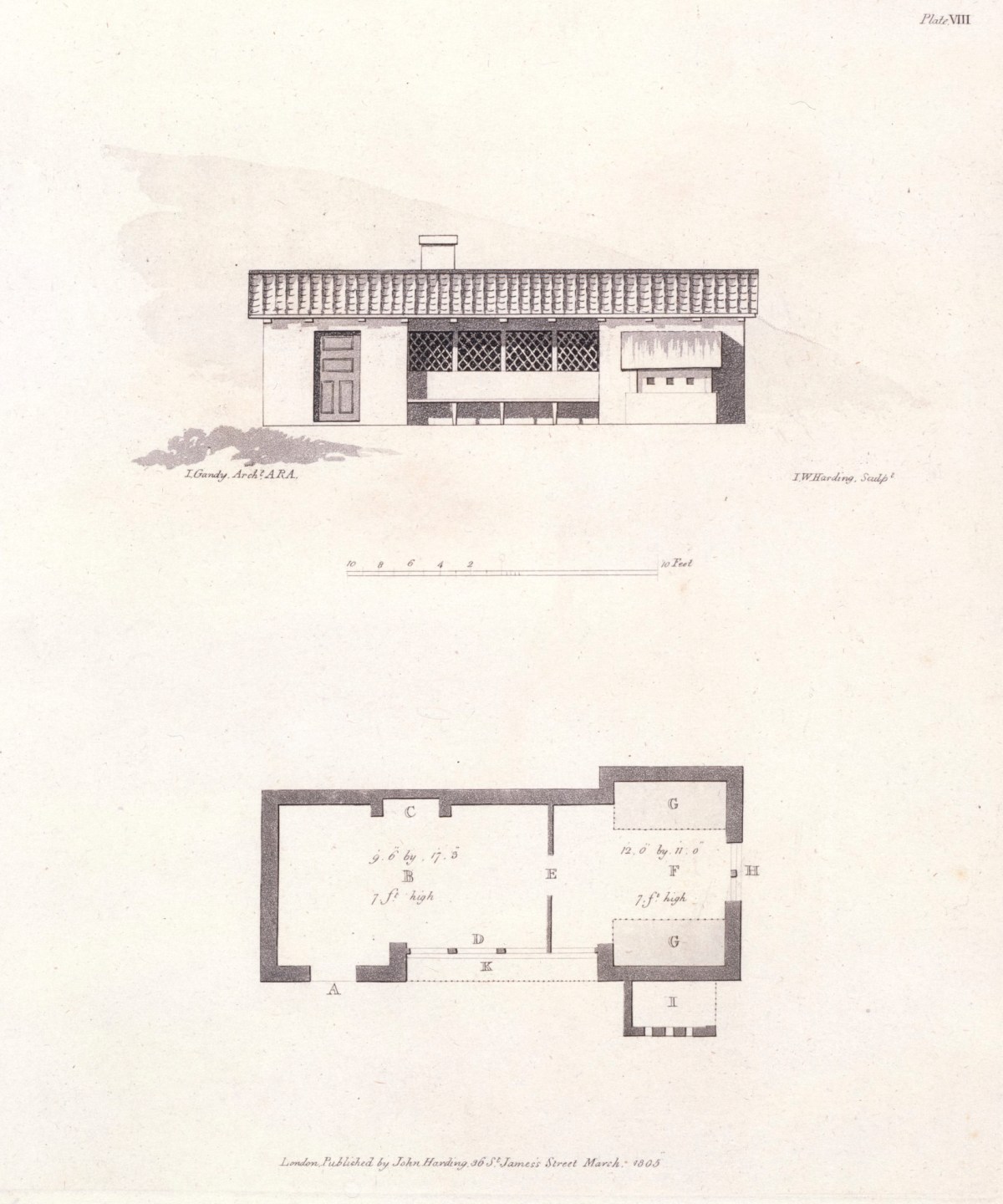 Joseph Michael Gandy ARA, 'A Cottage, calculated for a Labourer and Family'