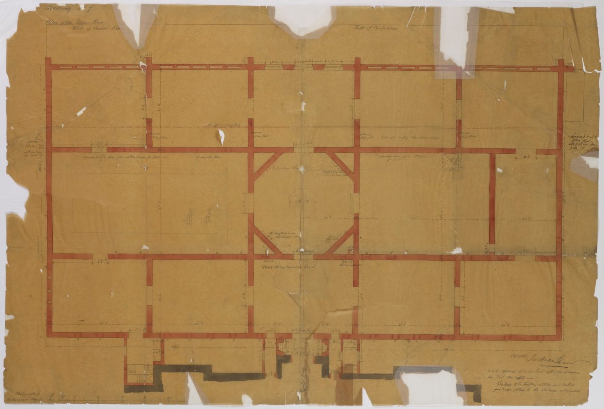 Sydney Smirke RA, Design for Royal Academy Main Exhibition Galleries, Burlington House Piccadilly, Westminster, London. Plan for grating. Drawing no. 7