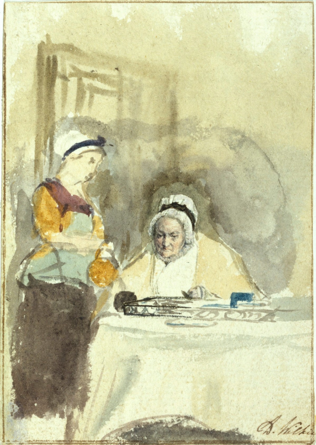 Sir David Wilkie RA, Study for 'The Breakfast'