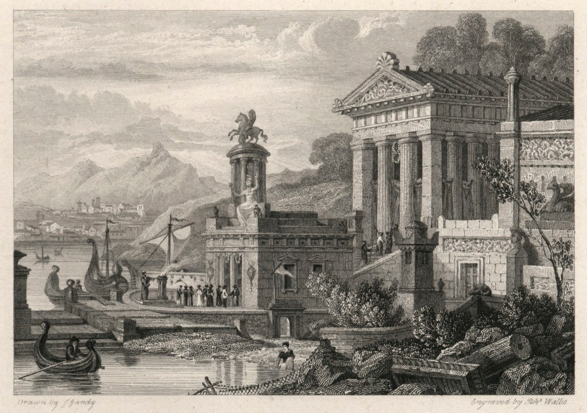 Joseph Michael Gandy ARA, A Landing Place to a Temple of Victory through the Gate of Minerva, a Composition