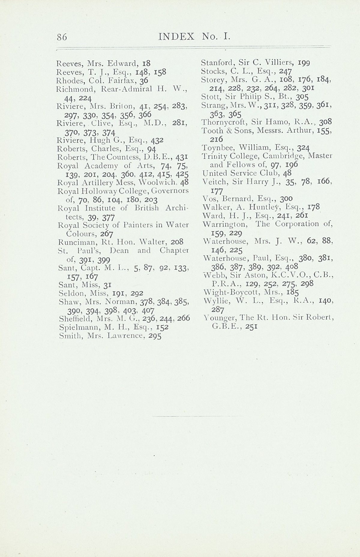 Page 88 of 1922 - Exhibition of Works by recently deceased Members of the Royal Academy