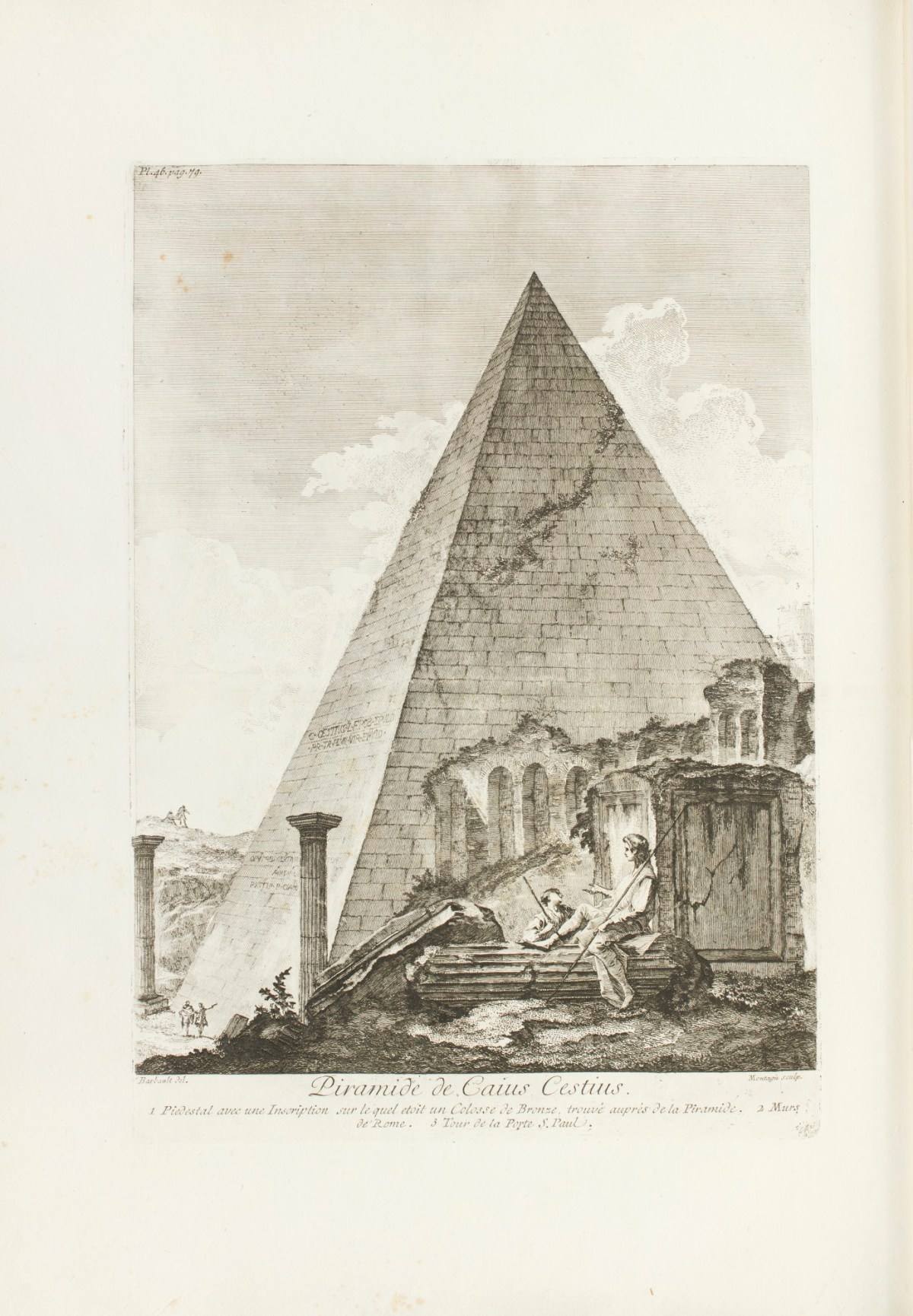 Jean Barbault, 'Piramide de Caius Cestius.'