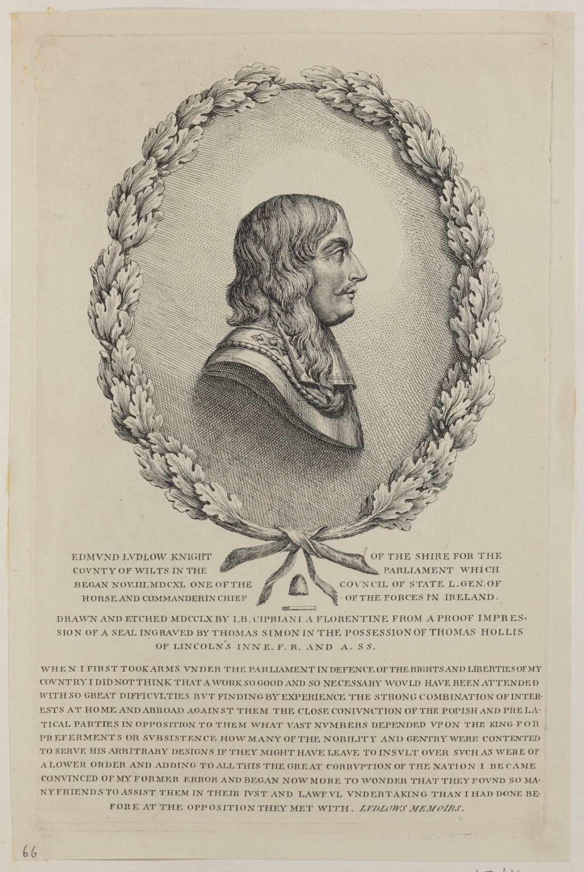 Giovanni Battista Cipriani RA, Edmund Ludlow