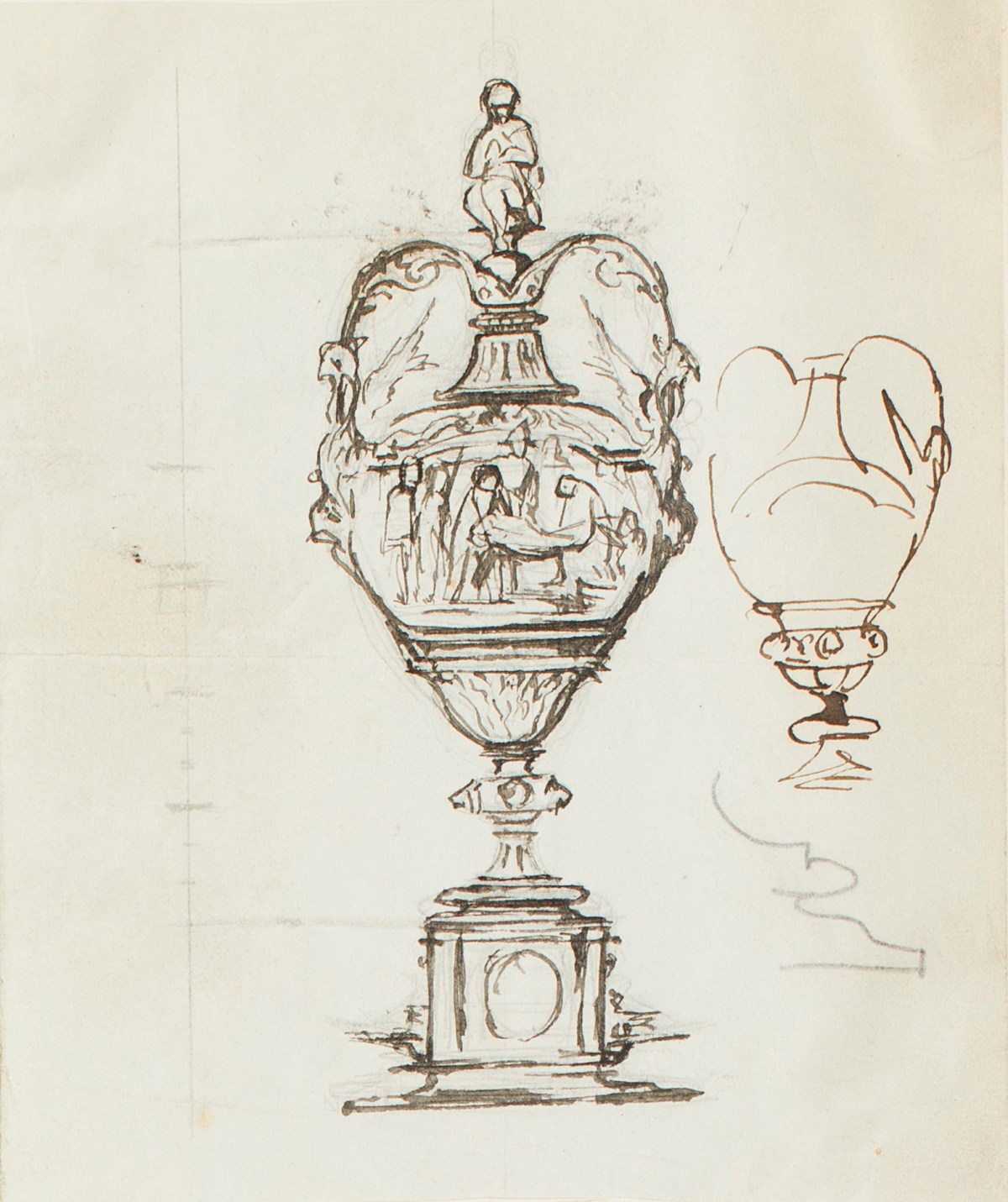 Henry Hugh Armstead RA, Design for a silver two-handled vase