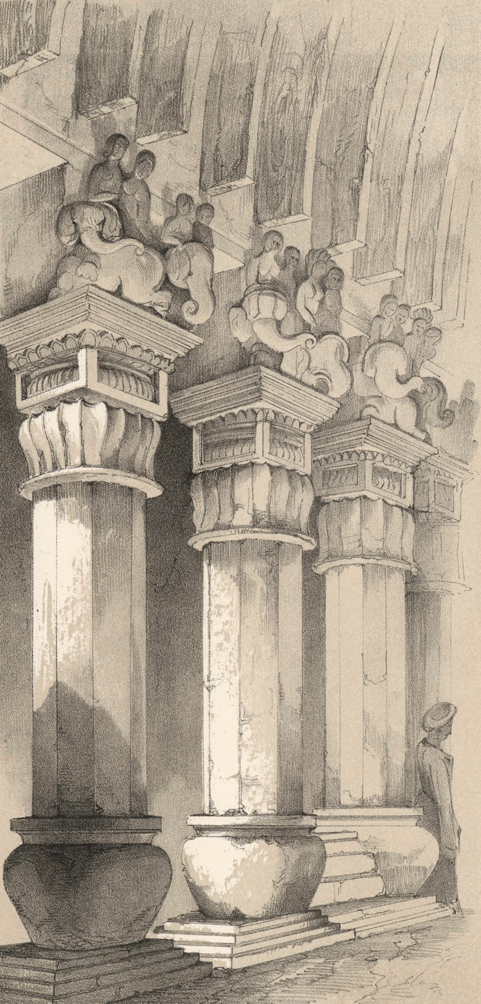 James Fergusson, Karli: Pillars in Great Chaitya Cave