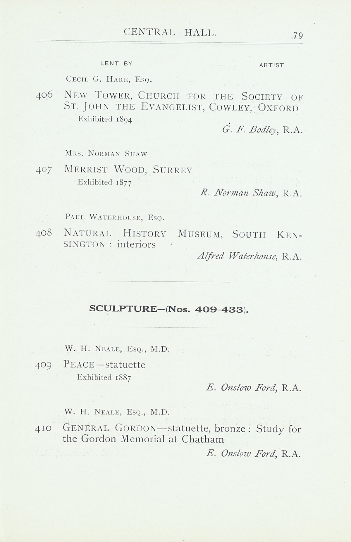 Page 81 of 1922 - Exhibition of Works by recently deceased Members of the Royal Academy