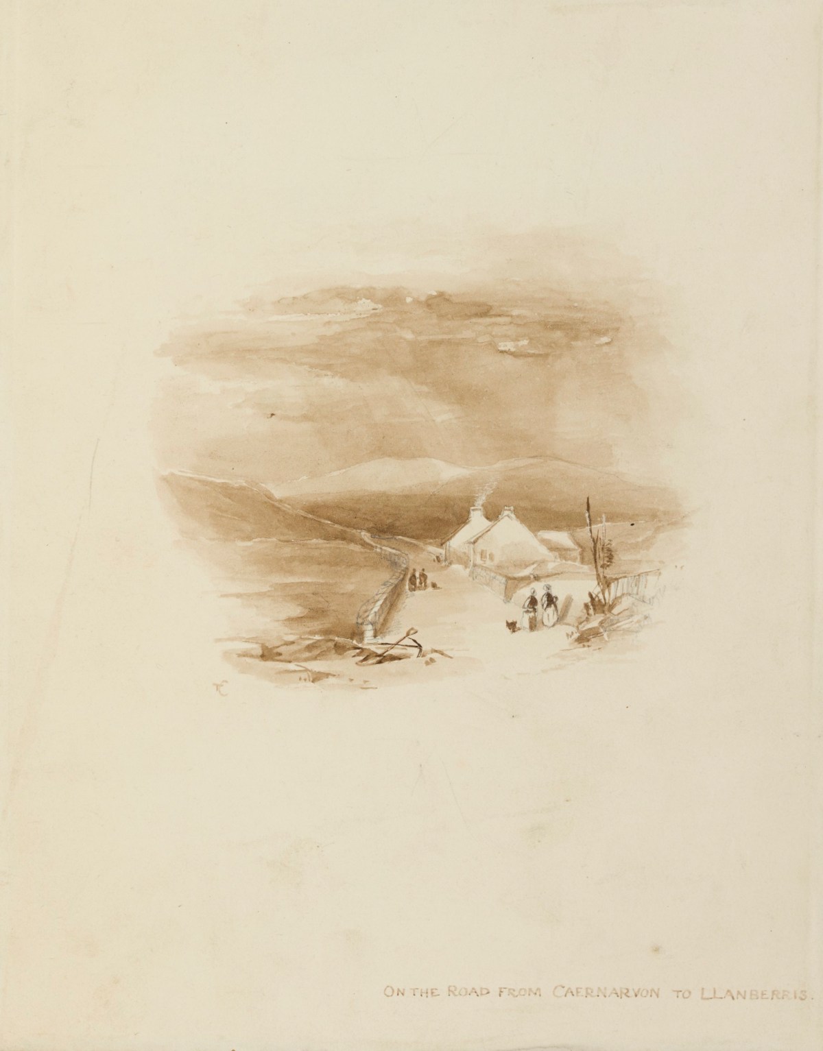 Thomas Creswick RA, On the road from Caernarvon to Llanberis