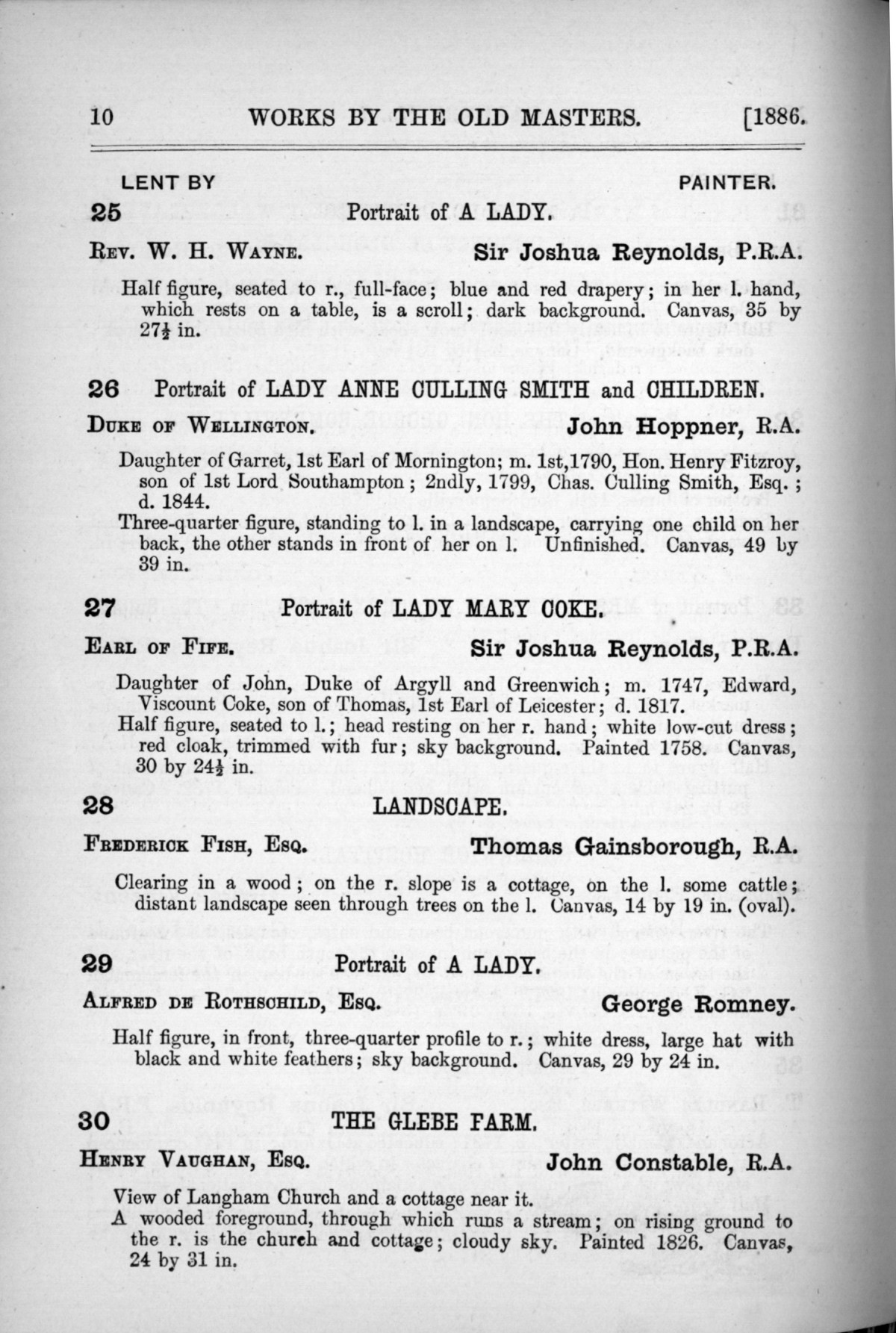 Page 10 of 1886 - Old Masters, deceased masters of the British School, Joseph Wright of Derby ARA and J.M.W. Turner RA