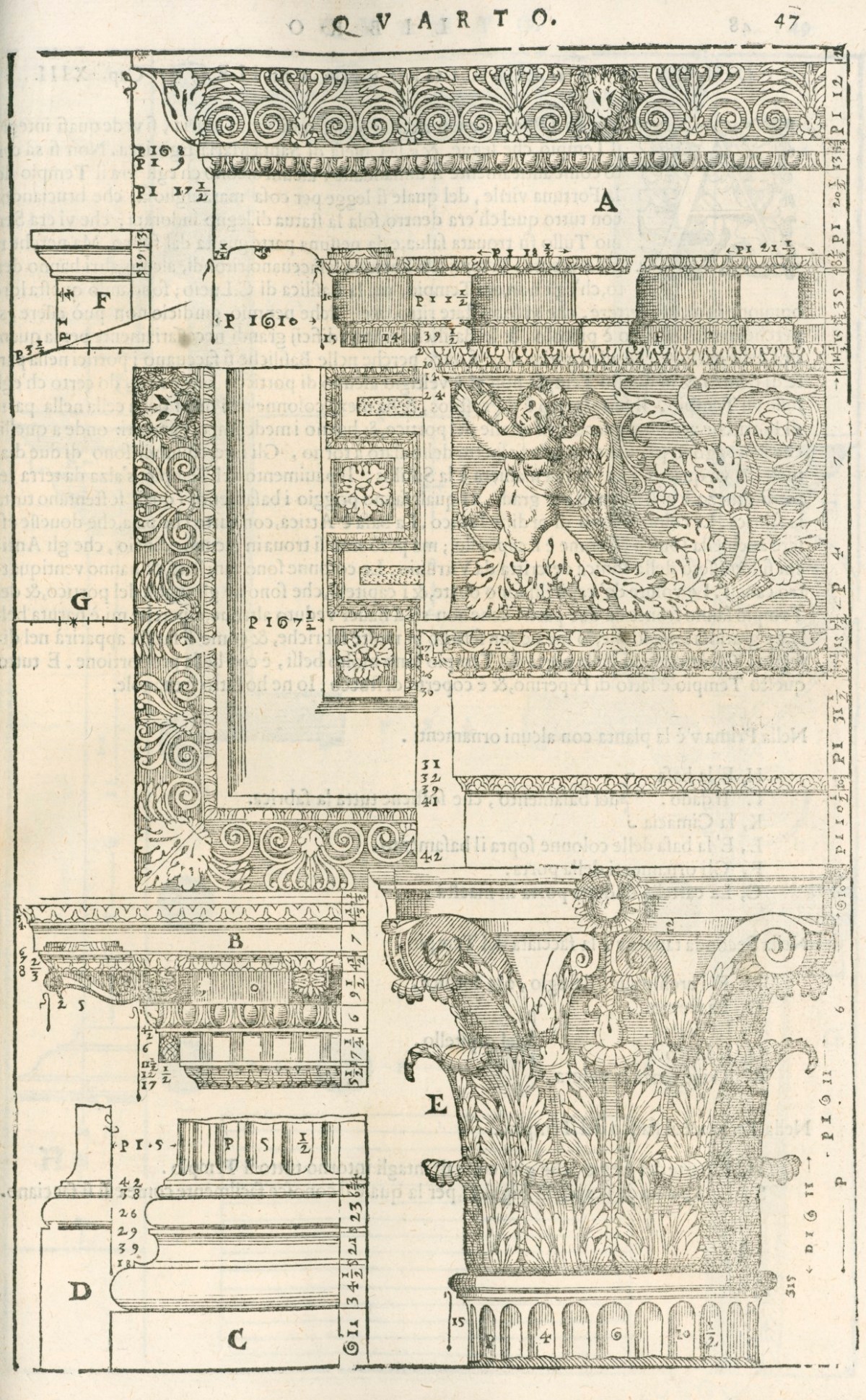 Andrea Palladio, Temple of Jupiter, Quirinal Hill, Rome: details of the exterior order